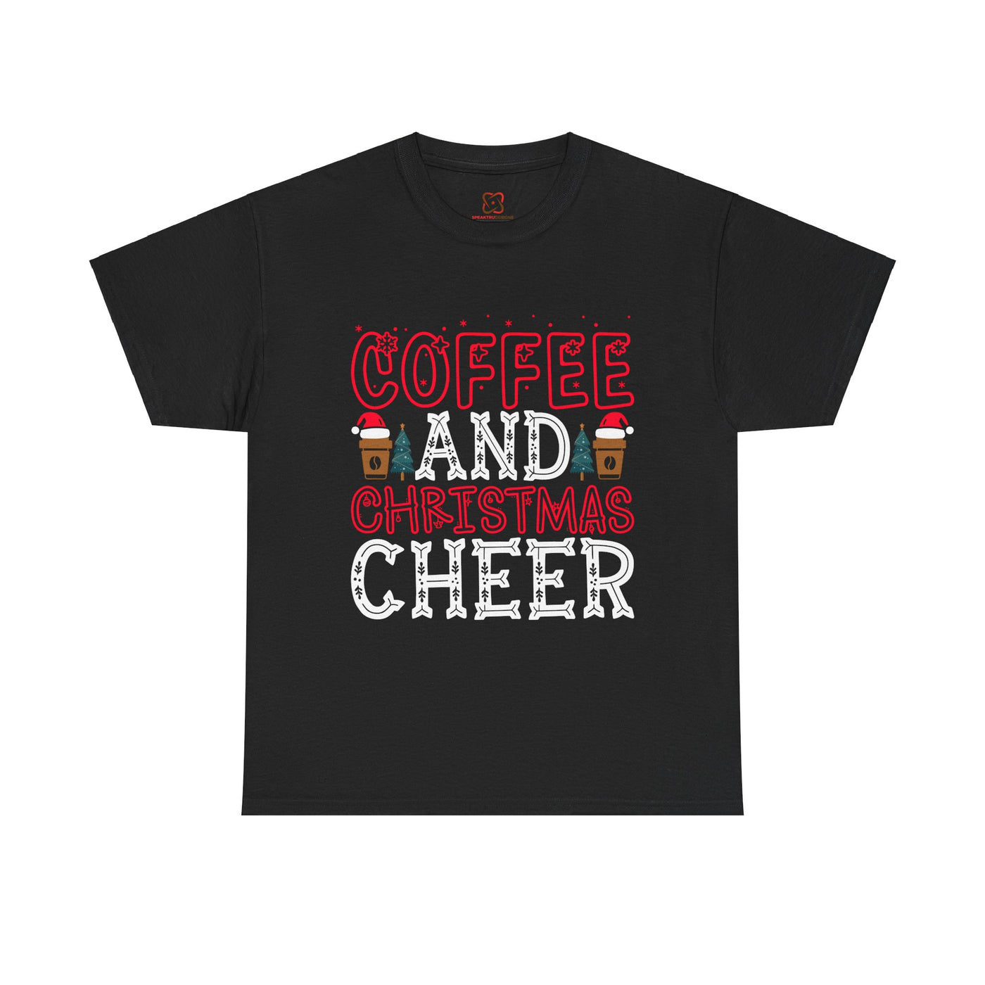 Coffee and Christmas Cheer Tee: Festive Holiday Shirt"