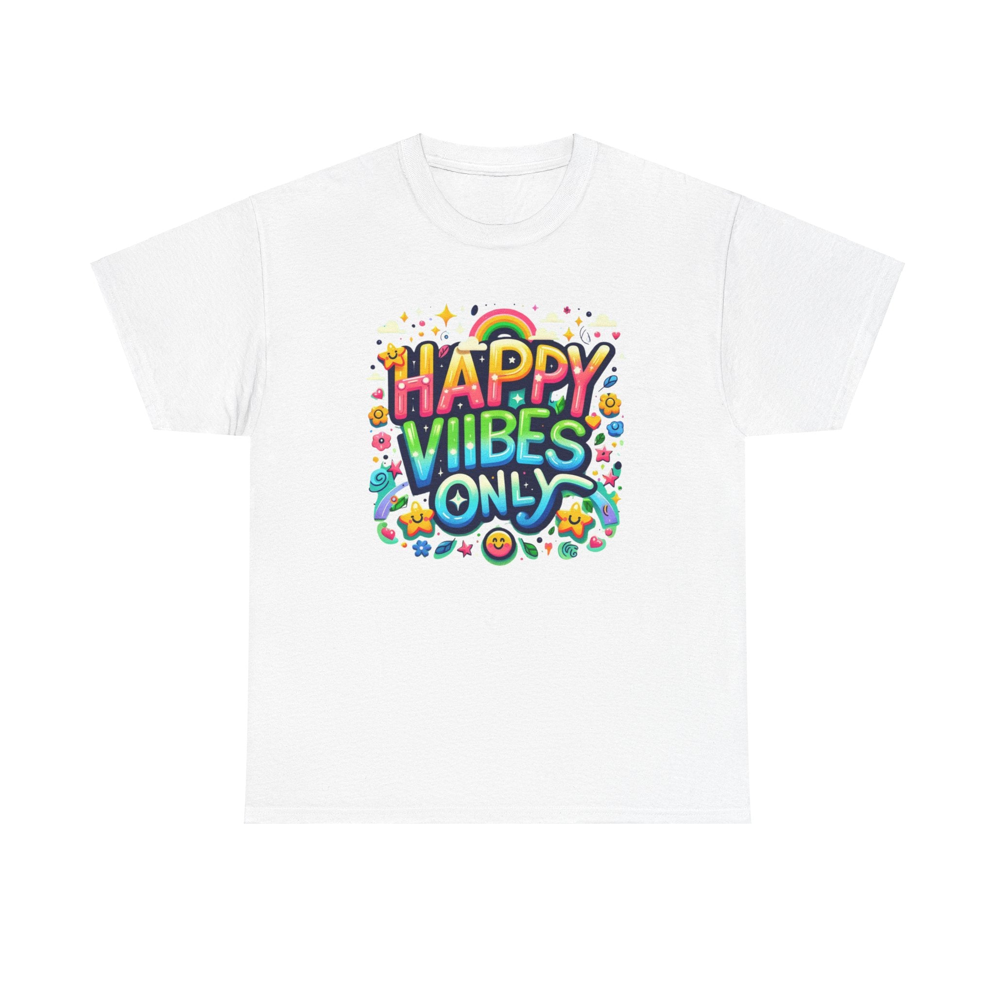 Radiate Positivity with our 'Happy Vibes' Graphic T-shirt