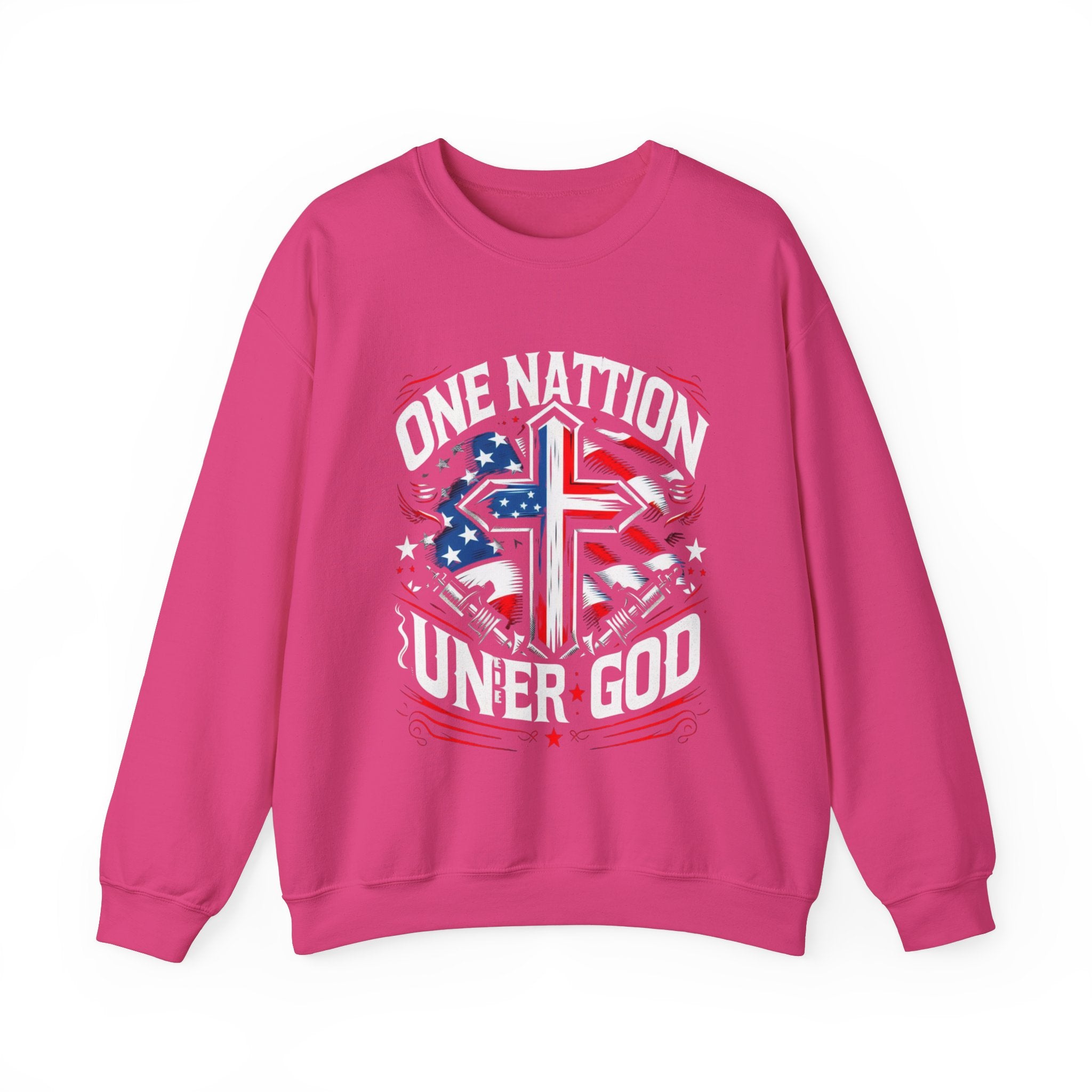 One Nation Under God Sweatshirt - Patriotic American Flag Design