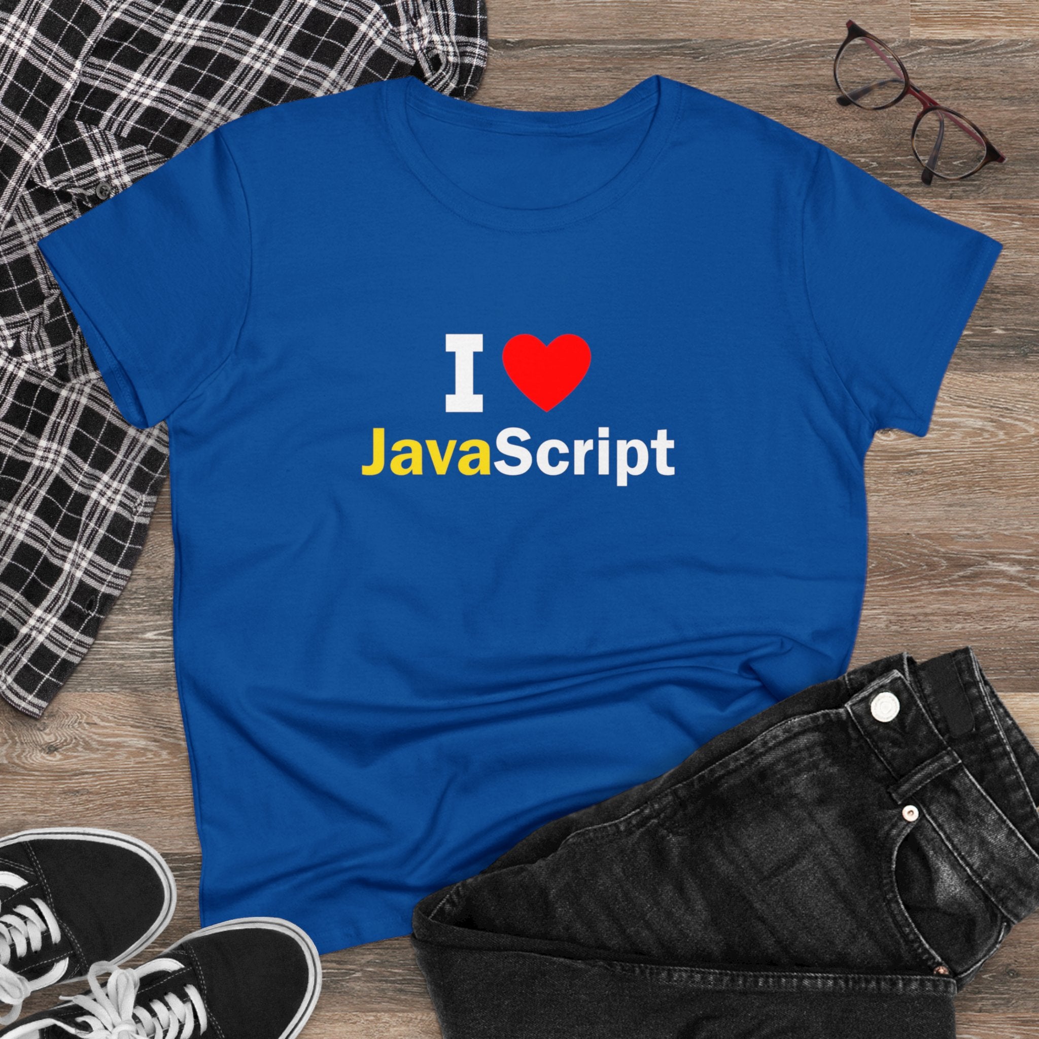 I love Java Script T shirt: JavaScript Lover' Graphic Tee - Trendy Programmer Shirt