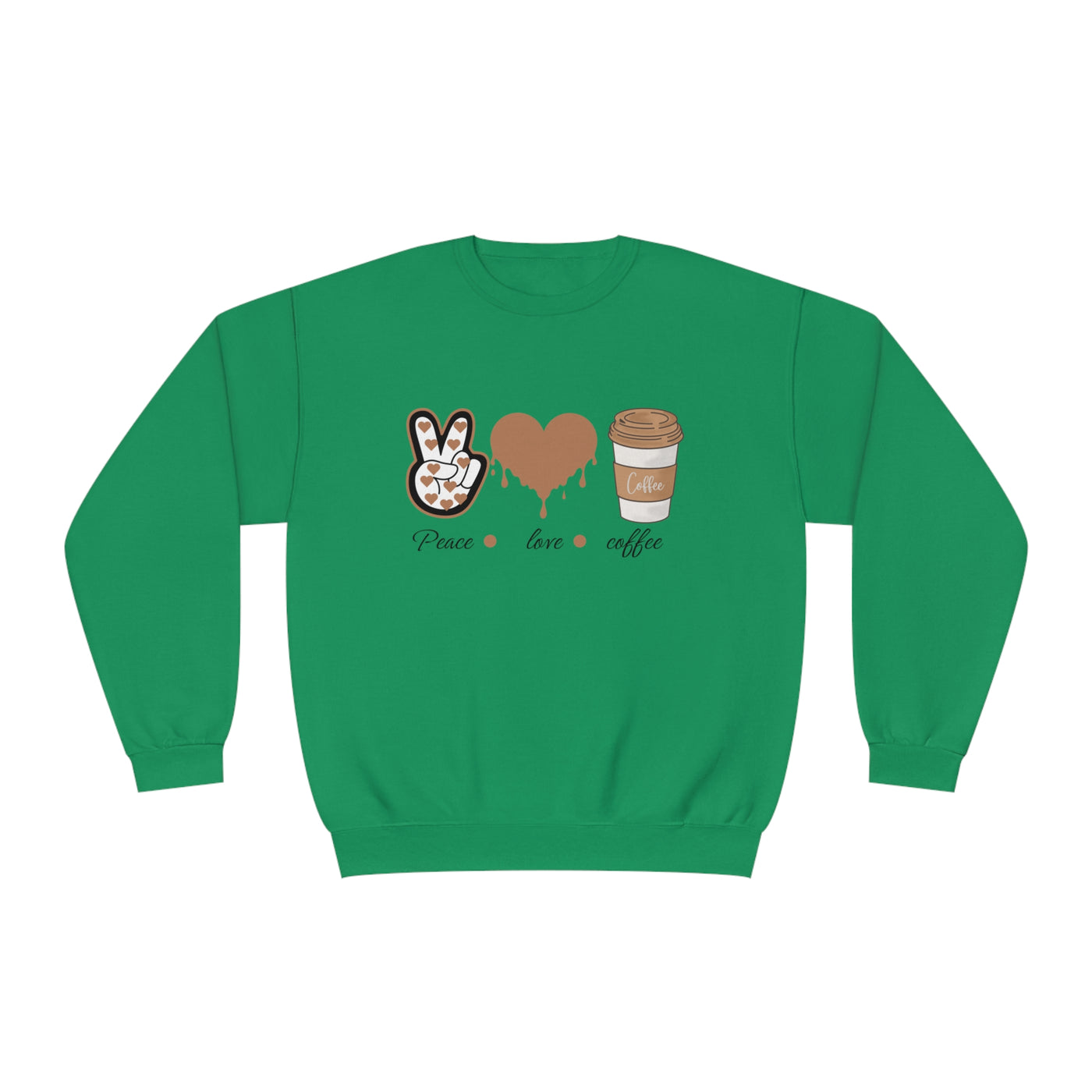 Peace, Love, & Coffee Valentine's Day Sweatshirt - Cozy Crewneck for Coffee Lovers