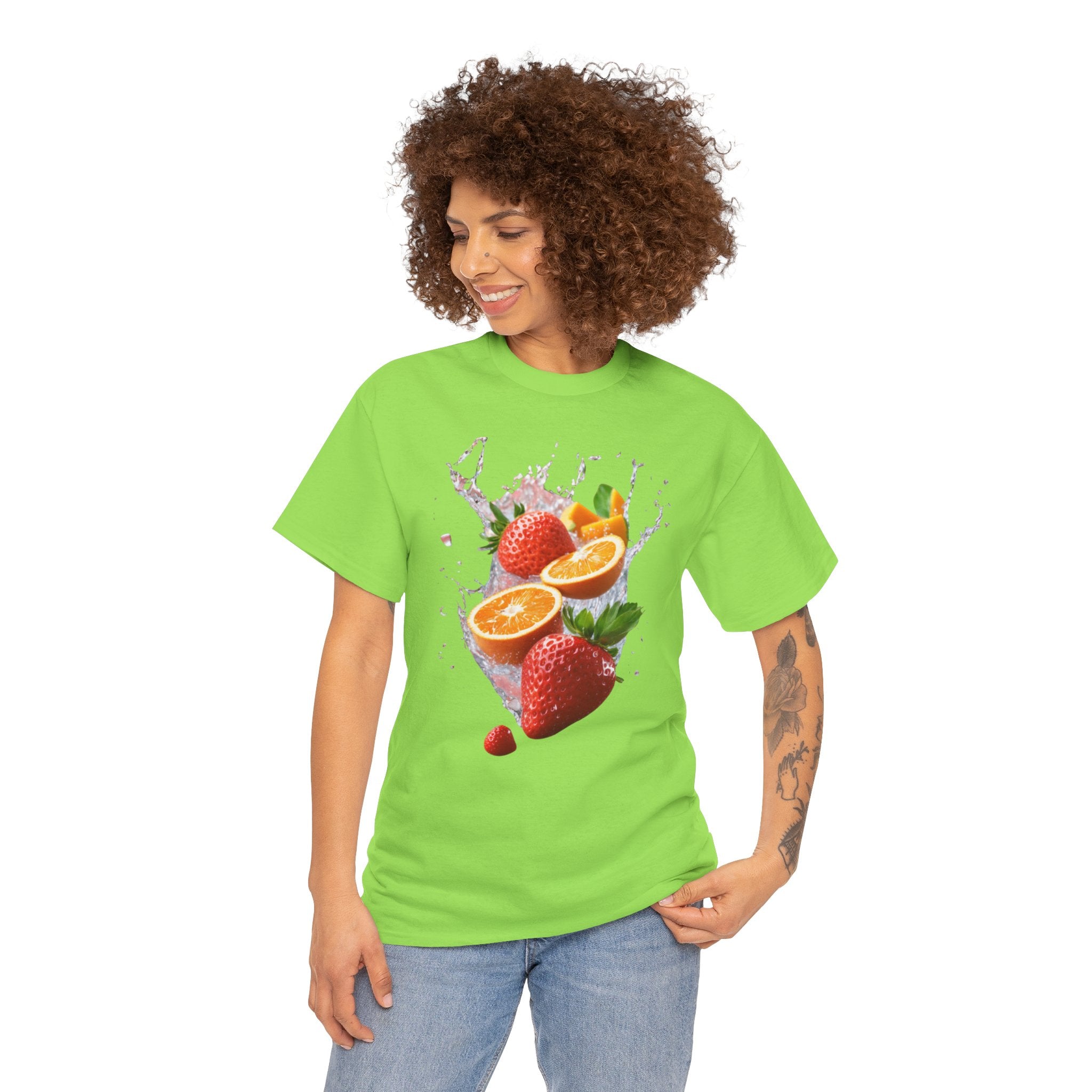 Fruit Fusion T-Shirt | Strawberry, Orange, Mango Delight & Comfort