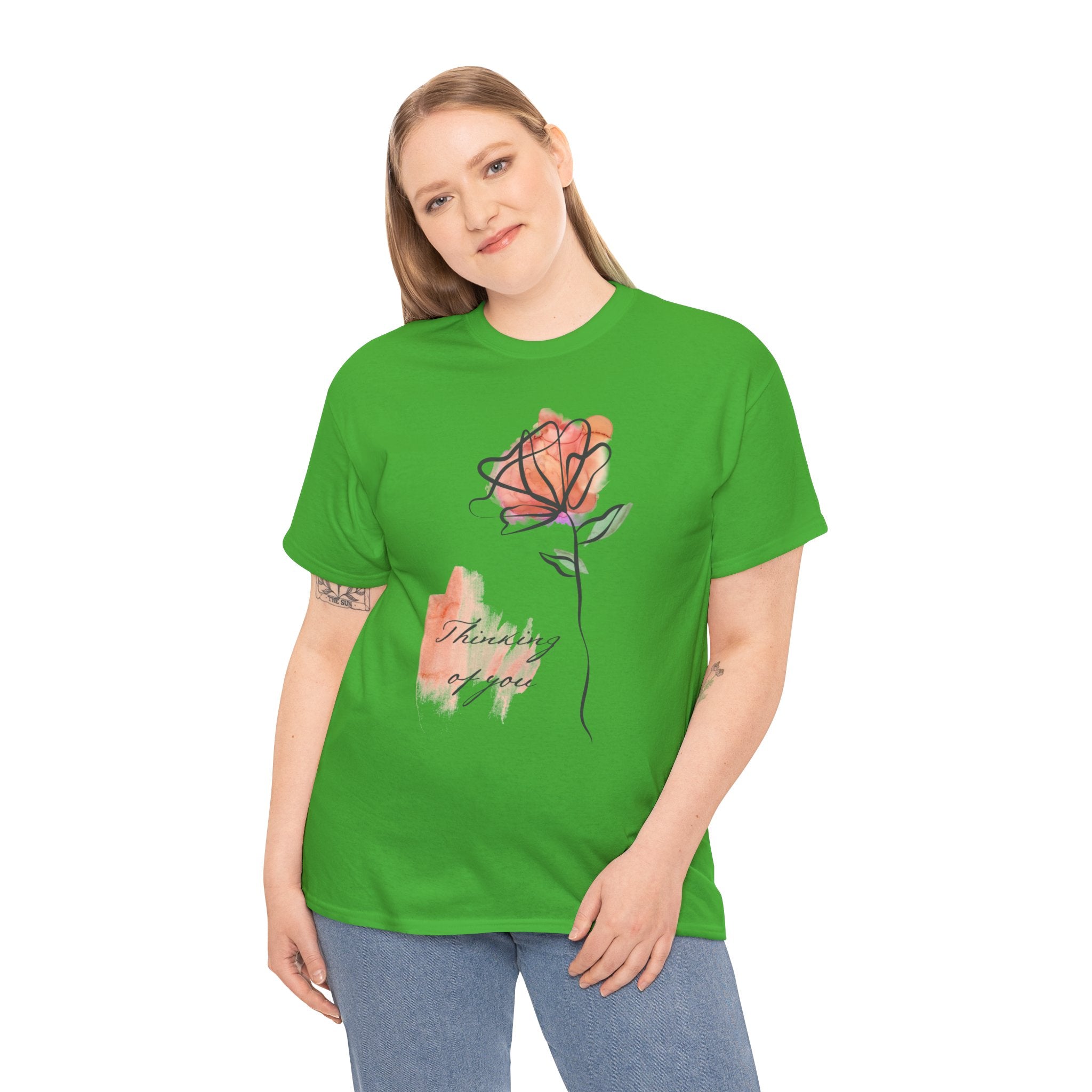 Blossoming Emotions: Thinking of You Flower T-Shirt - Expressive Floral Tee for Every Occasion, Floral Fashion