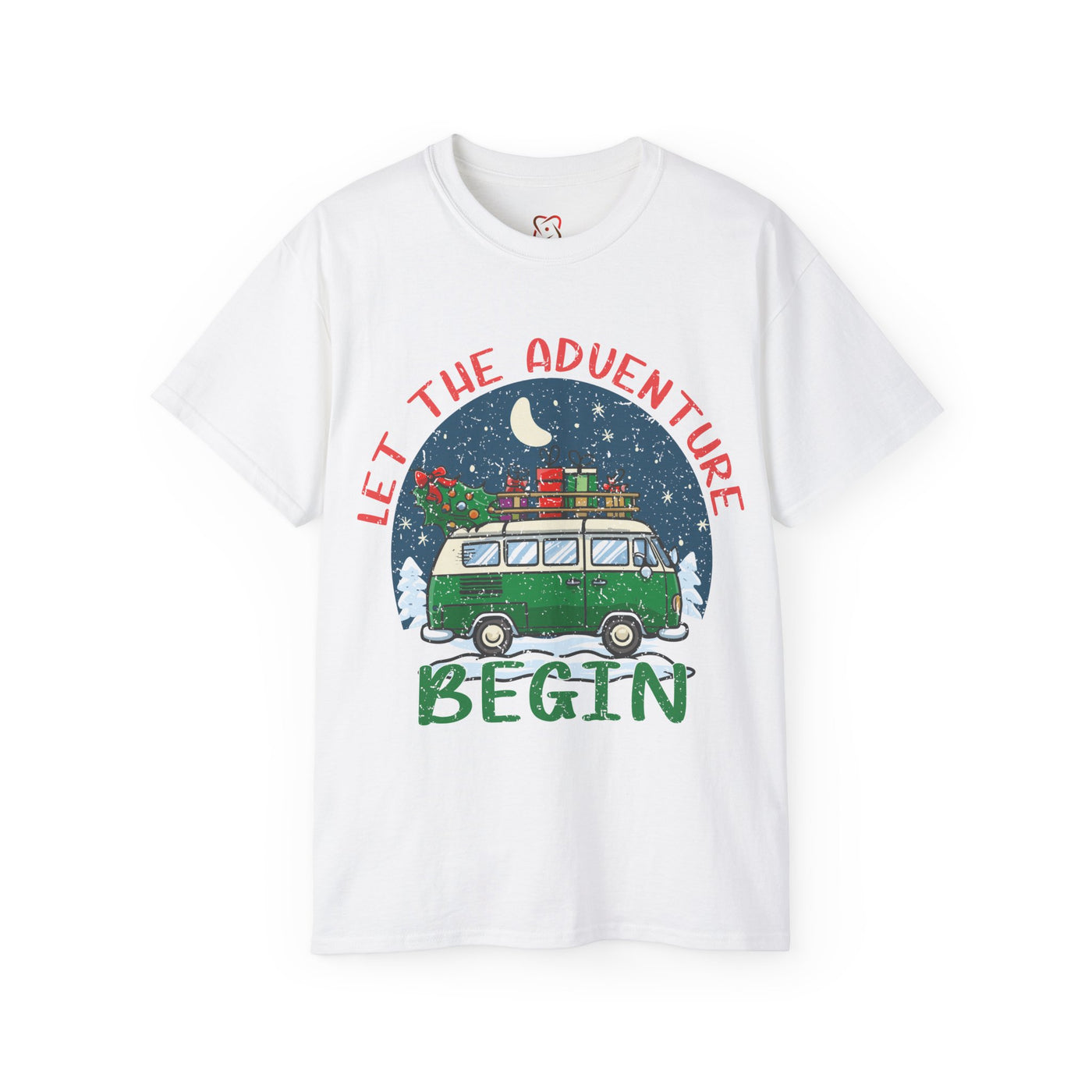 Let the Adventure Begin Christmas T-Shirt - Festive Holiday Apparel