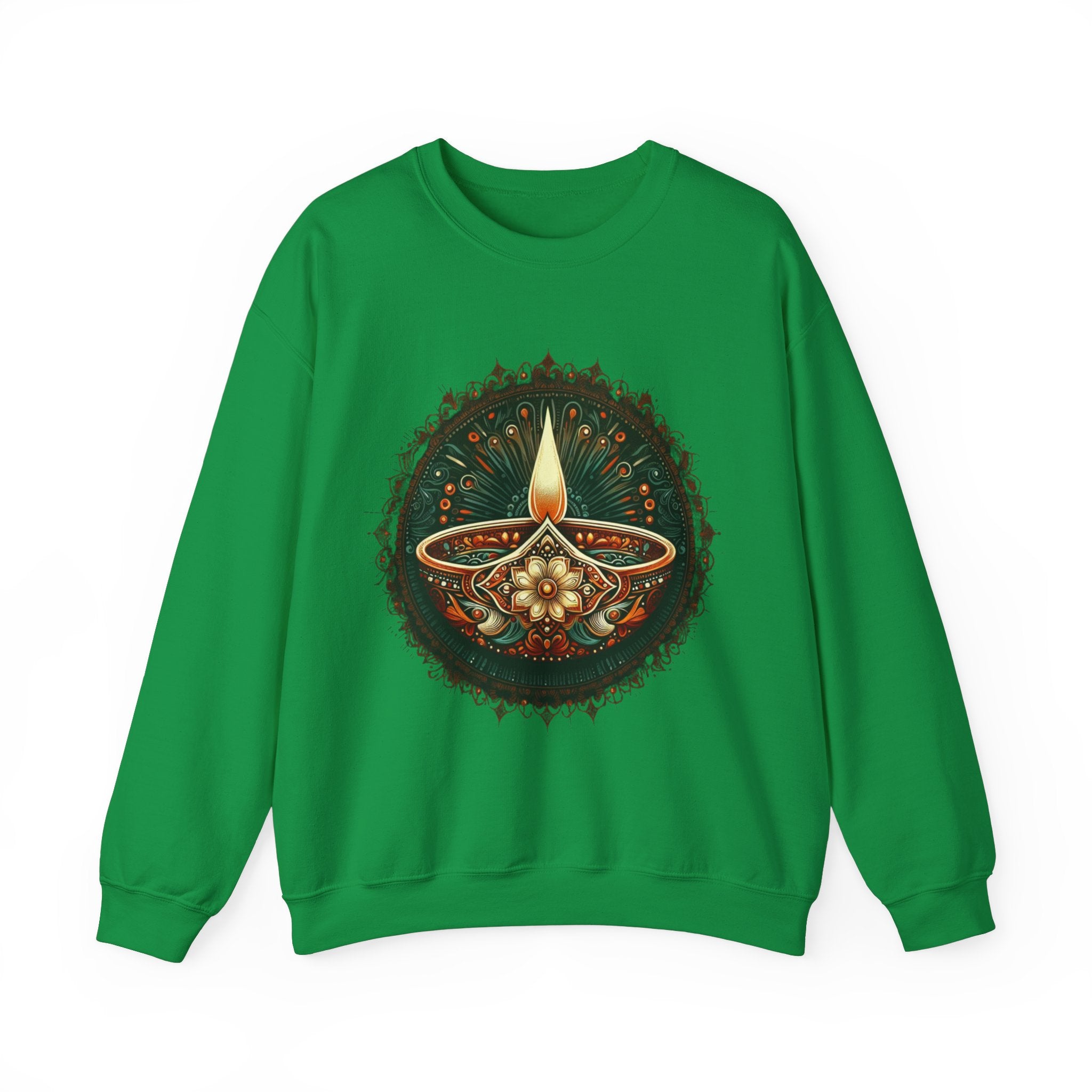 Ethnic Elegance: Traditional Indian Oil Lamp Sweatshirt