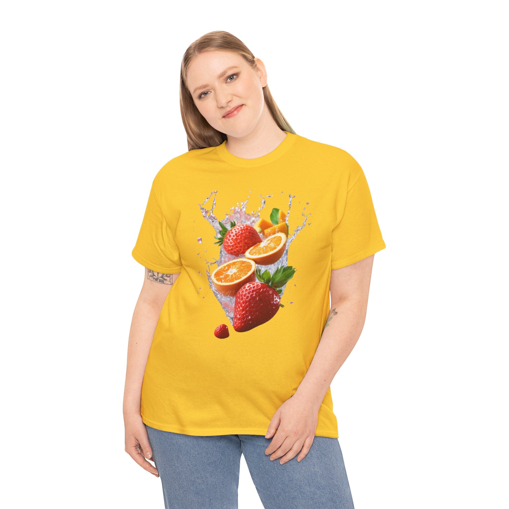 Fruit Fusion T-Shirt | Strawberry, Orange, Mango Delight & Comfort