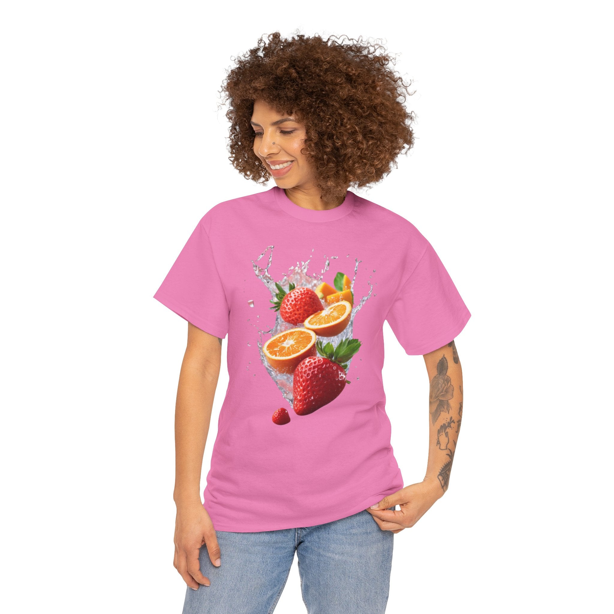 Fruit Fusion T-Shirt | Strawberry, Orange, Mango Delight & Comfort