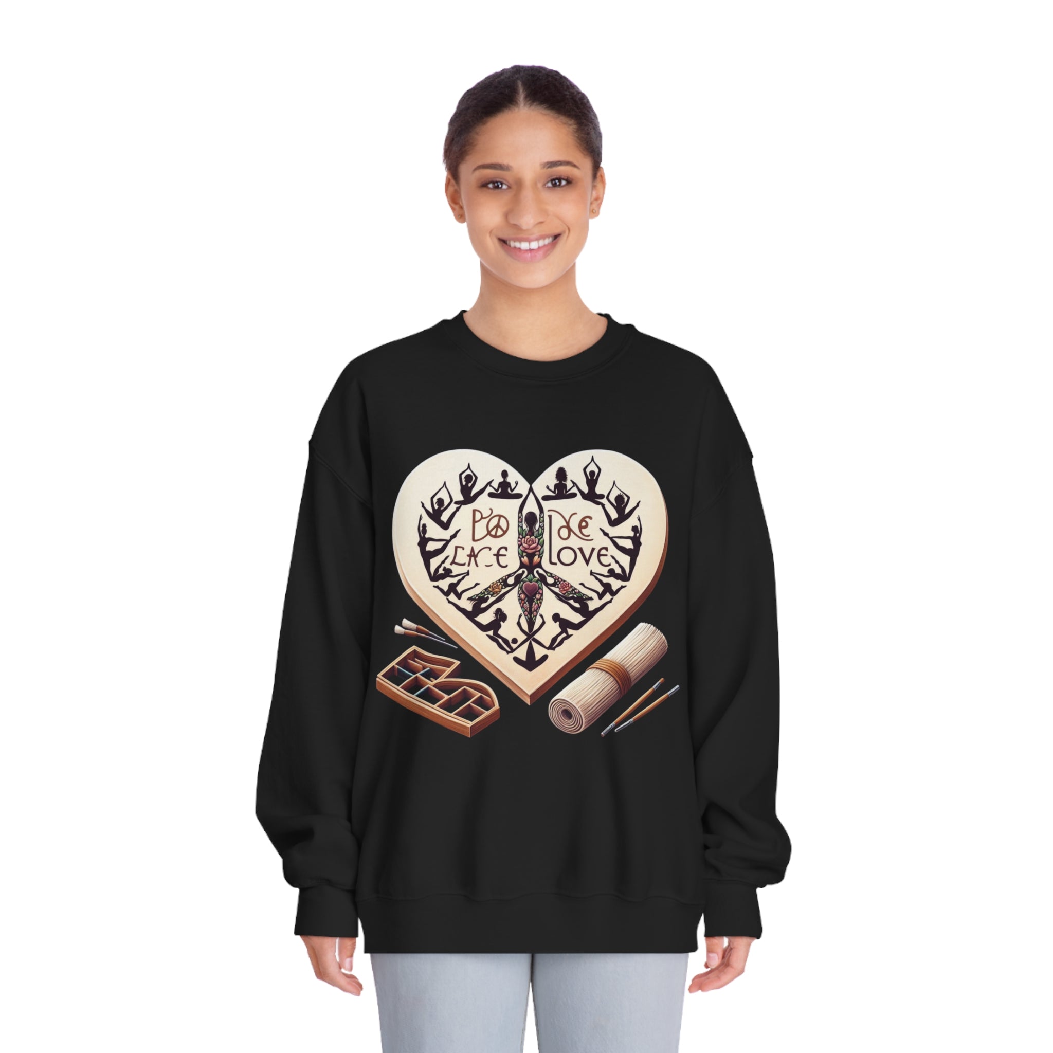 Zen Vibes: Peace, Love, Yoga Sweatshirt for Tranquil Sessions