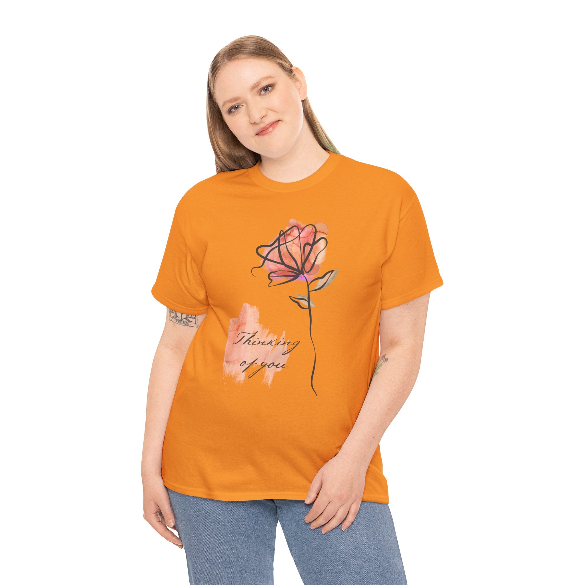 Blossoming Emotions: Thinking of You Flower T-Shirt - Expressive Floral Tee for Every Occasion, Floral Fashion