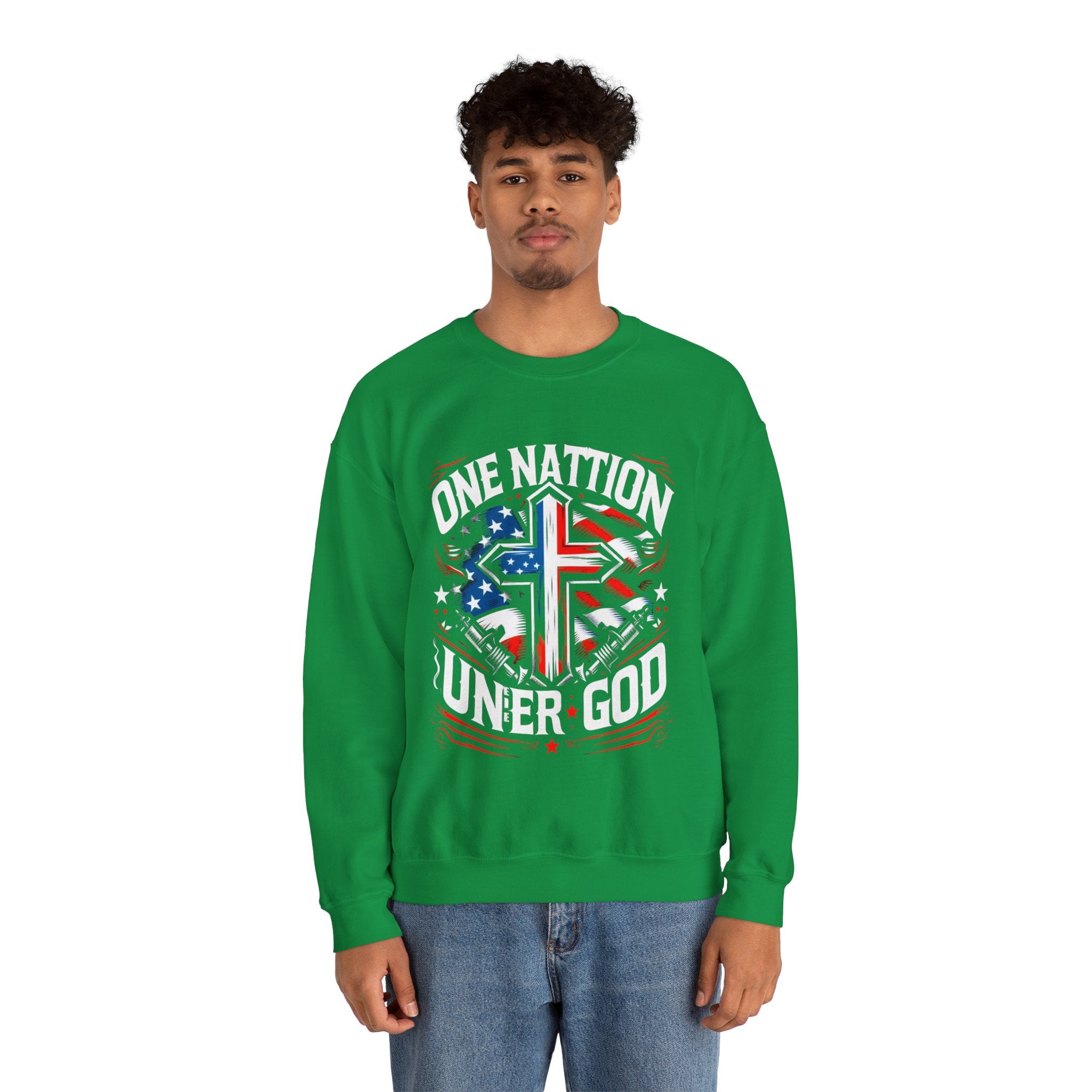 One Nation Under God Sweatshirt - Patriotic American Flag Design