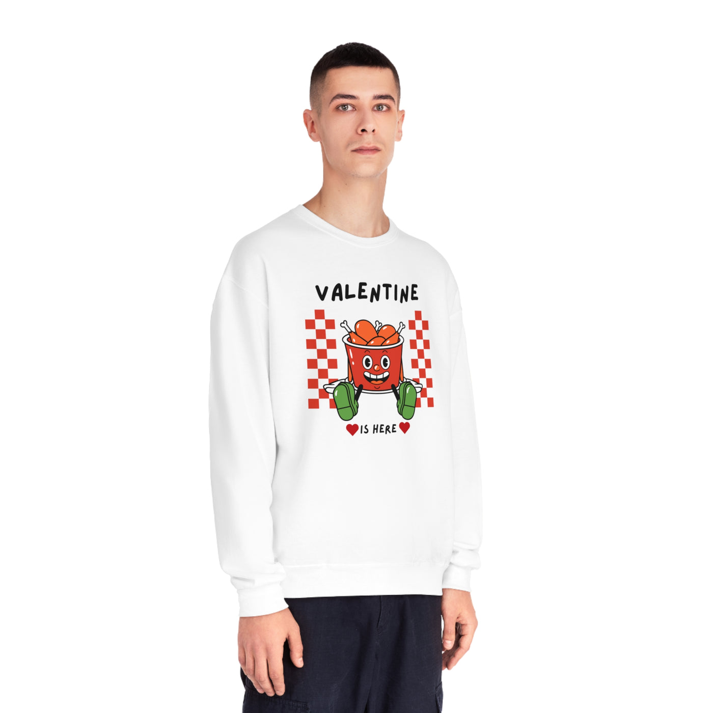 Valentine is Here Sweatshirt - Cozy Crewneck for the Season of Love