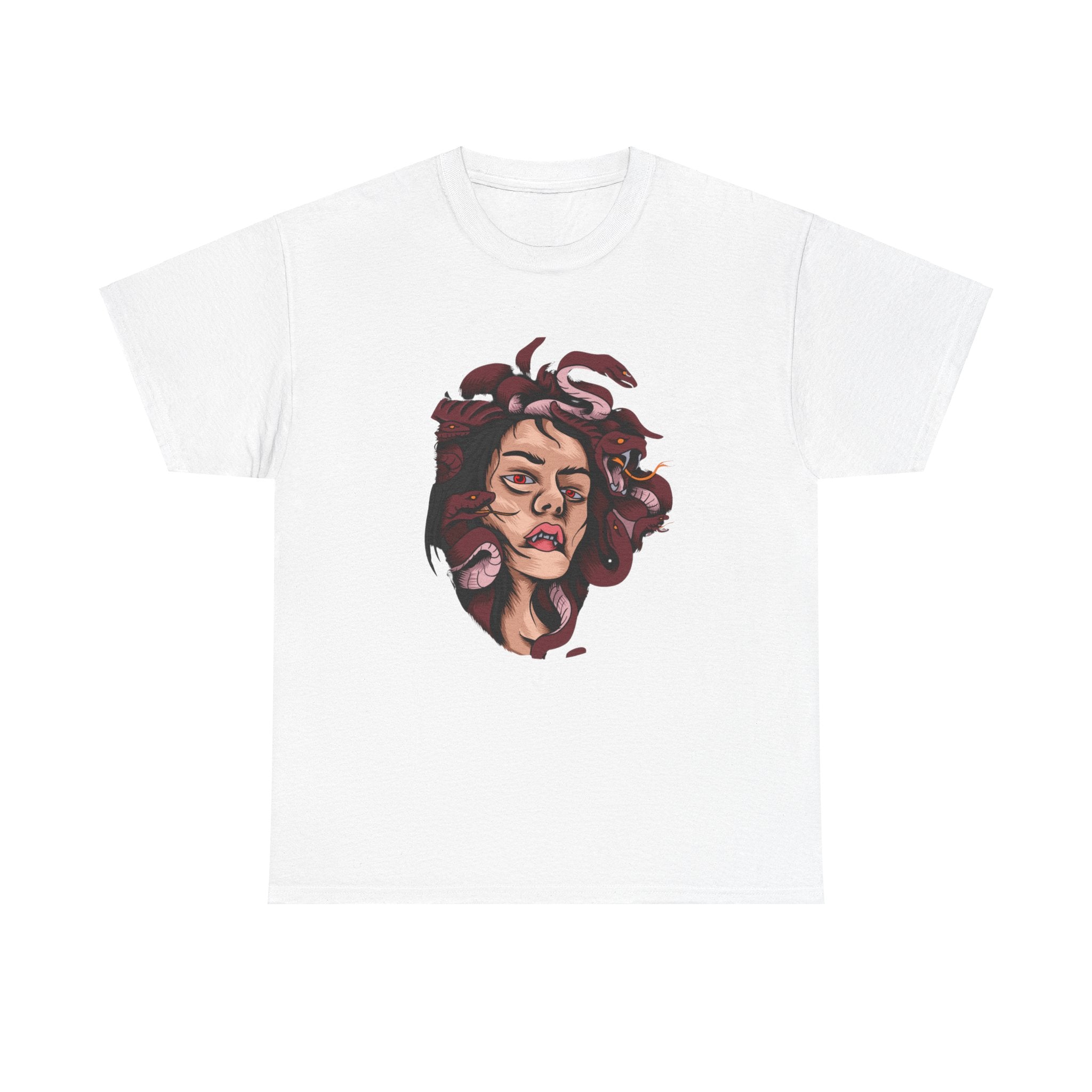 Mesmerizing Medusa Artwork Head T-Shirt - Mythical Serpent Goddess Tee with Intricate Design - Unique Wearable Art for Men and Women