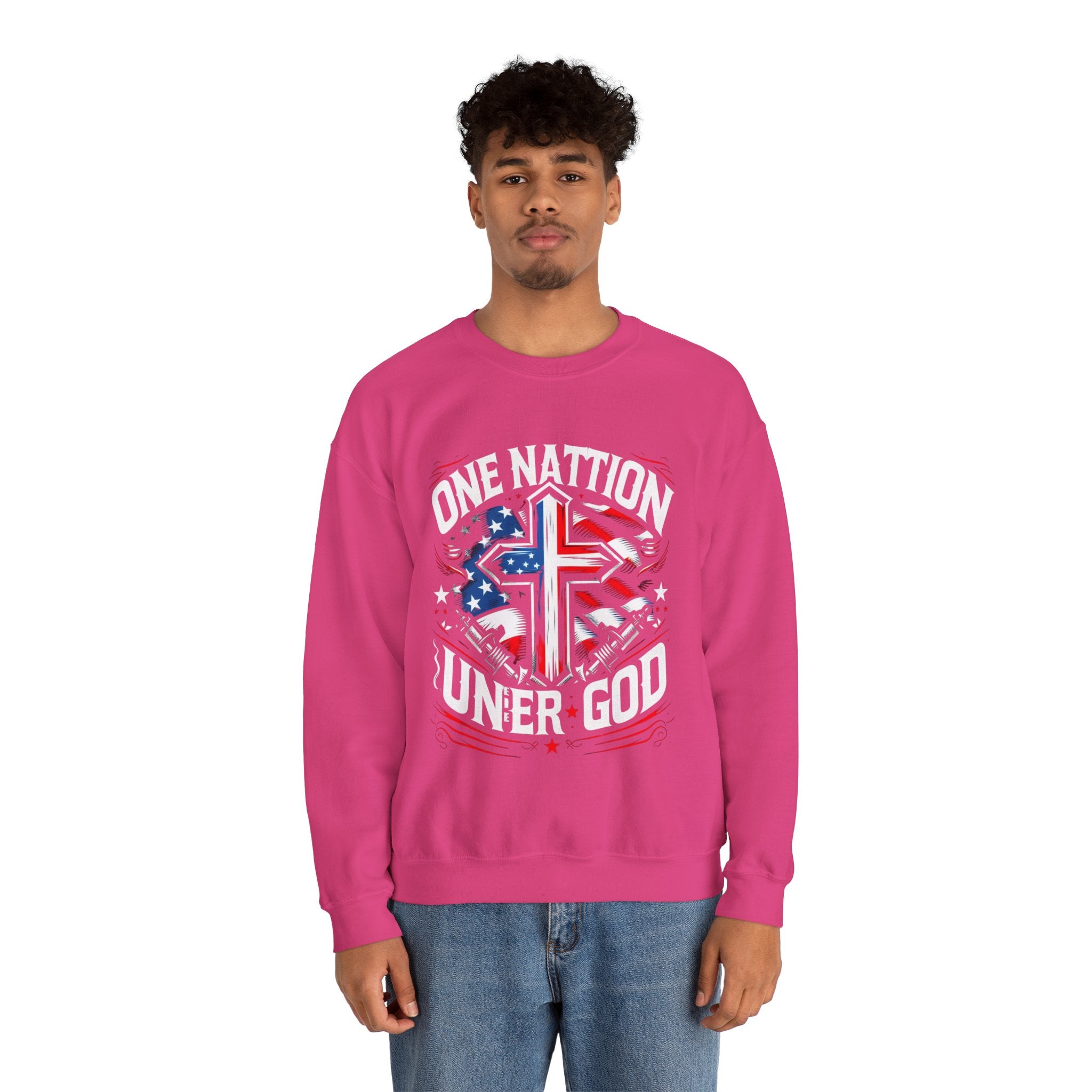 One Nation Under God Sweatshirt - Patriotic American Flag Design