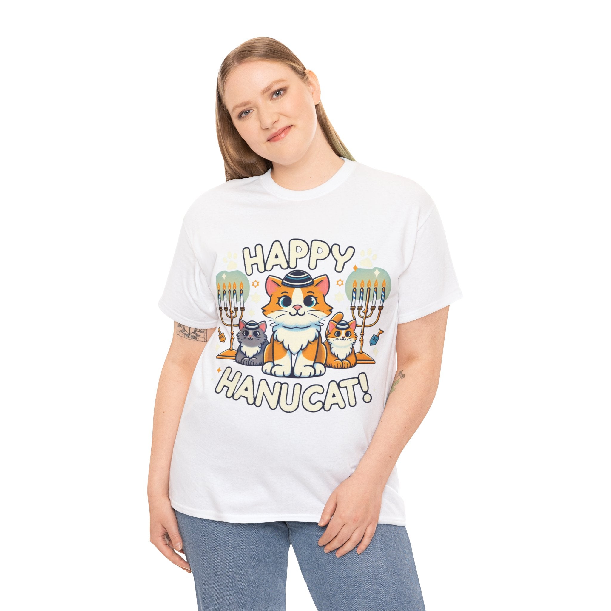 Happy Hanukcat T-Shirt: Celebrate the Festive Season with Feline Fun