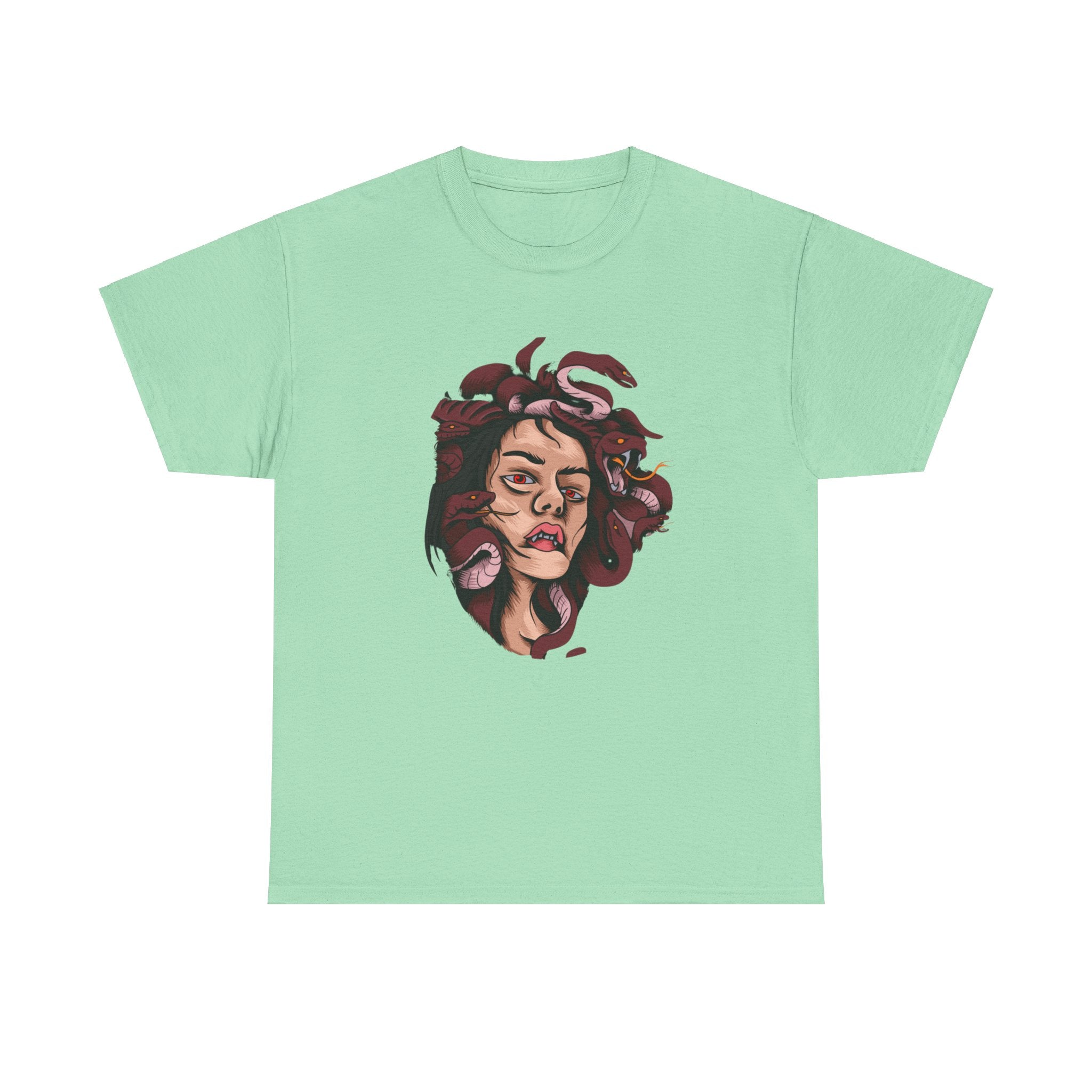 Mesmerizing Medusa Artwork Head T-Shirt - Mythical Serpent Goddess Tee with Intricate Design - Unique Wearable Art for Men and Women