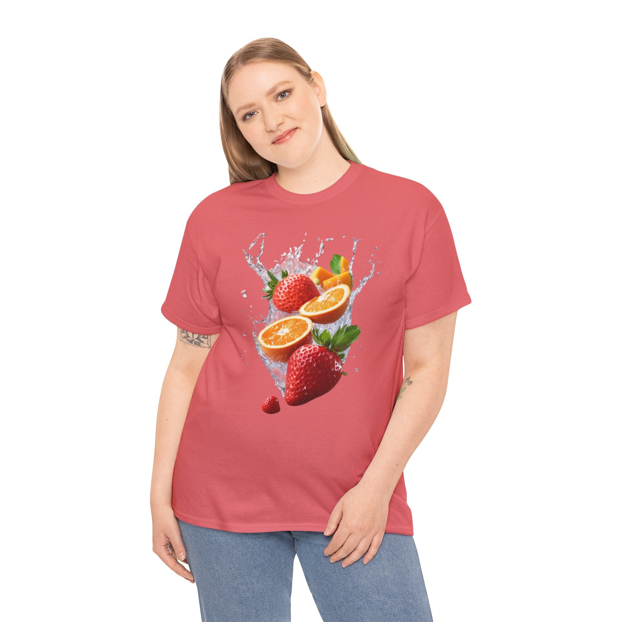 Fruit Fusion T-Shirt | Strawberry, Orange, Mango Delight & Comfort