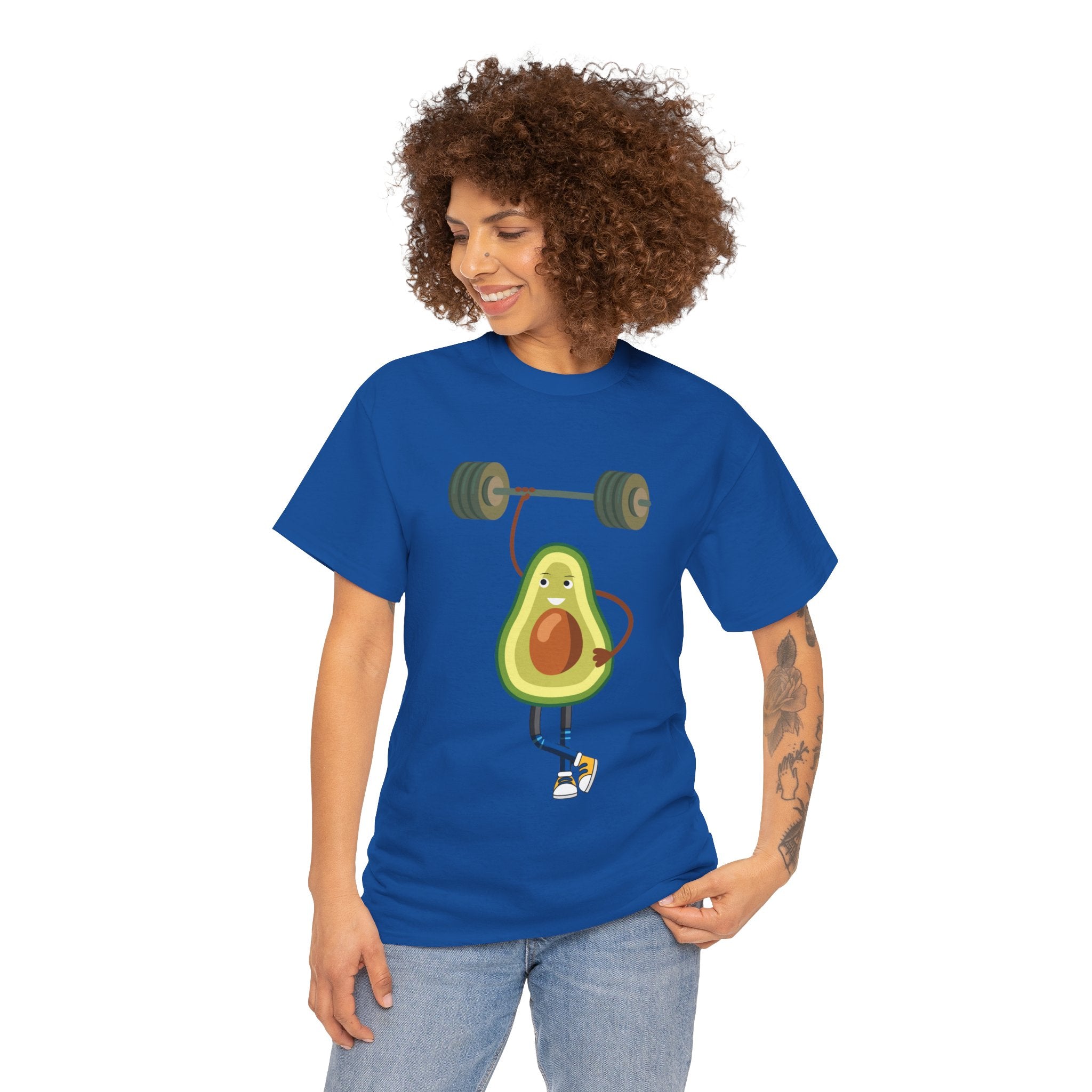 Funny Avocado Workout Tee - Cute Avocado Lifting Weights Shirt