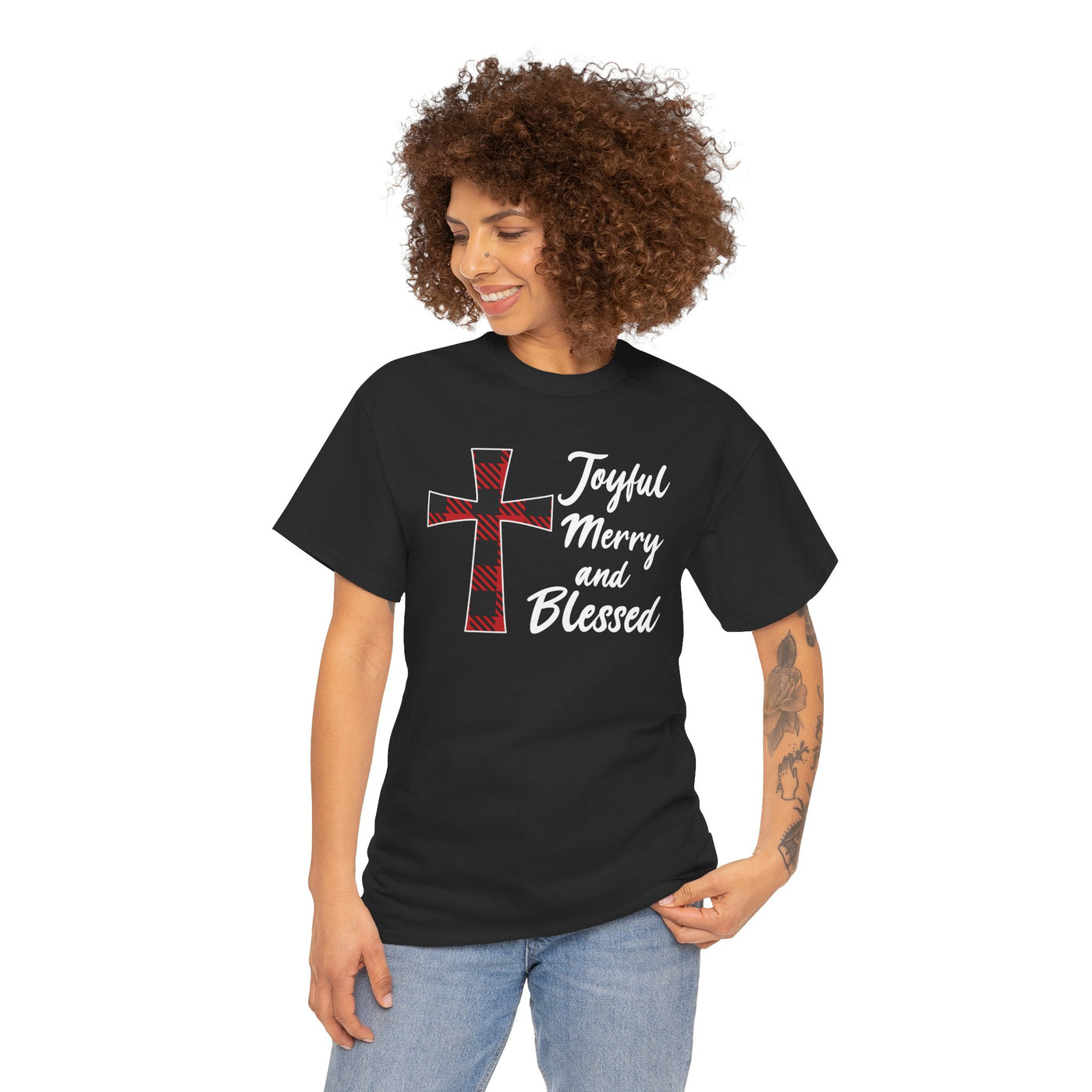 Joyful Merry and Blessed Graphic Tee - Spread Holiday Cheer