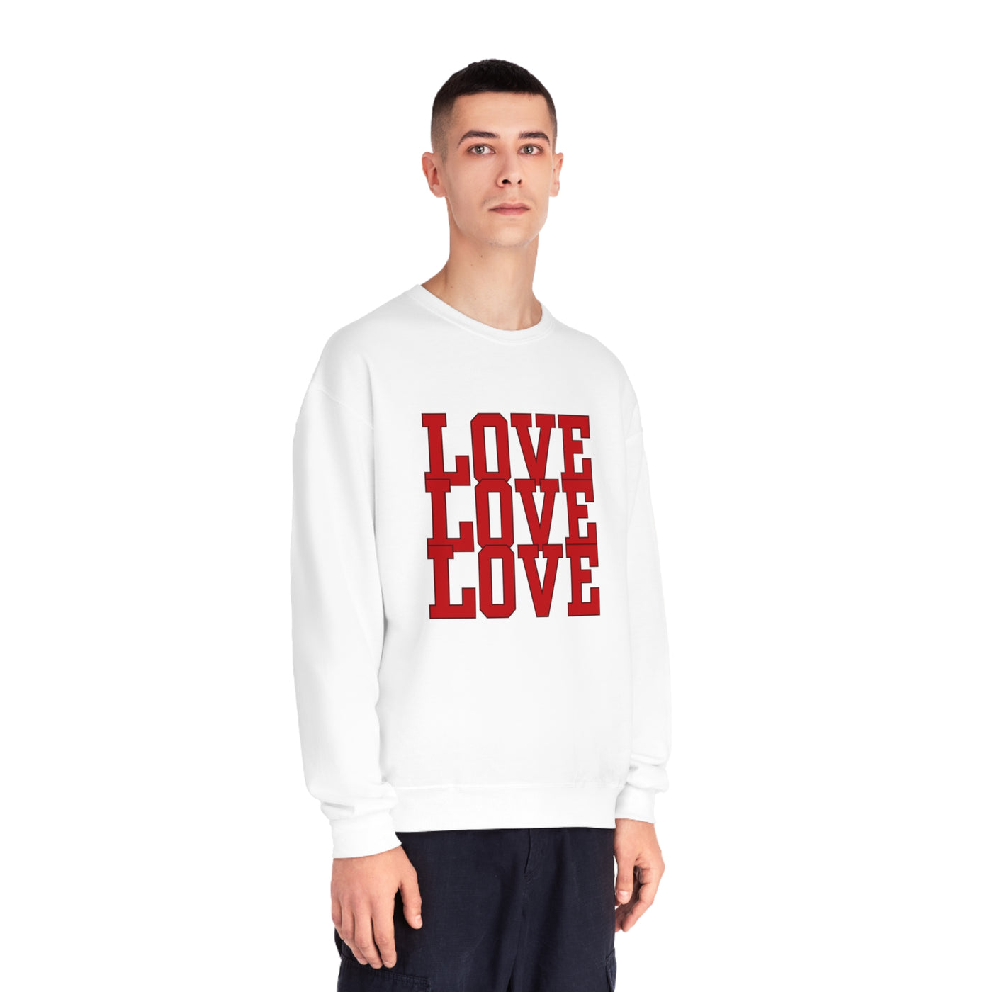 Love Valentine Sweatshirt - Cozy Crewneck with Heart Graphic, Perfect for Couples