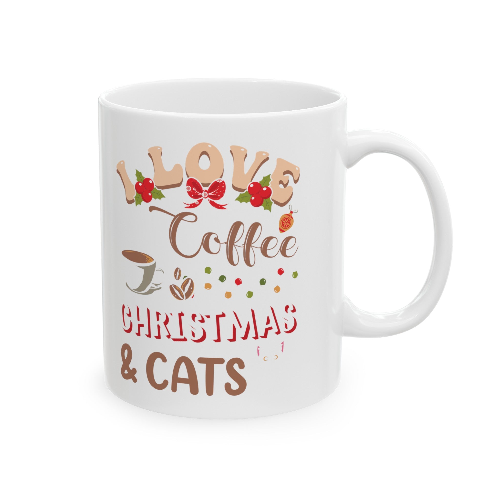 Meowy Christmas Coffee Lover's Mug: Festive Feline Holiday Cup