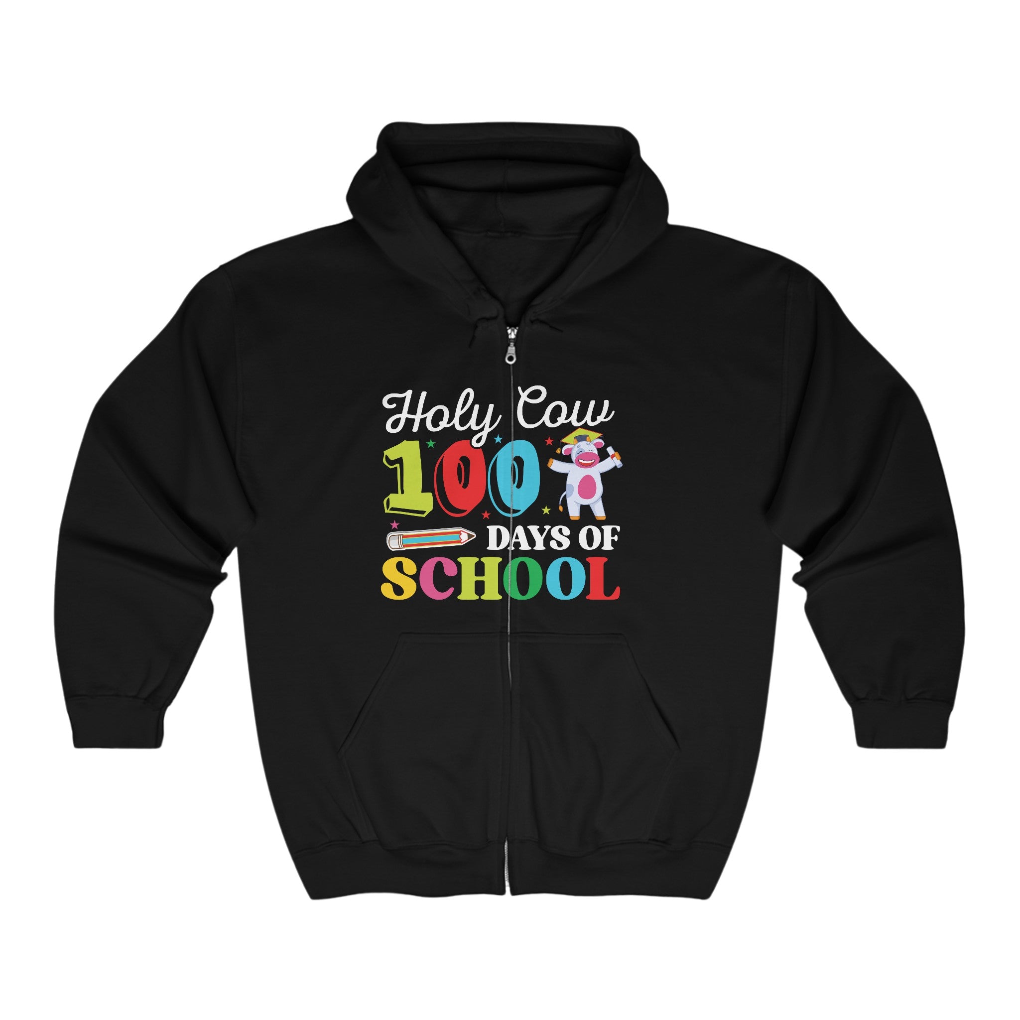 100 Days of School in Style with Our Holy Cow Hoodie - Limited Edition Comfort for Students and Teachers