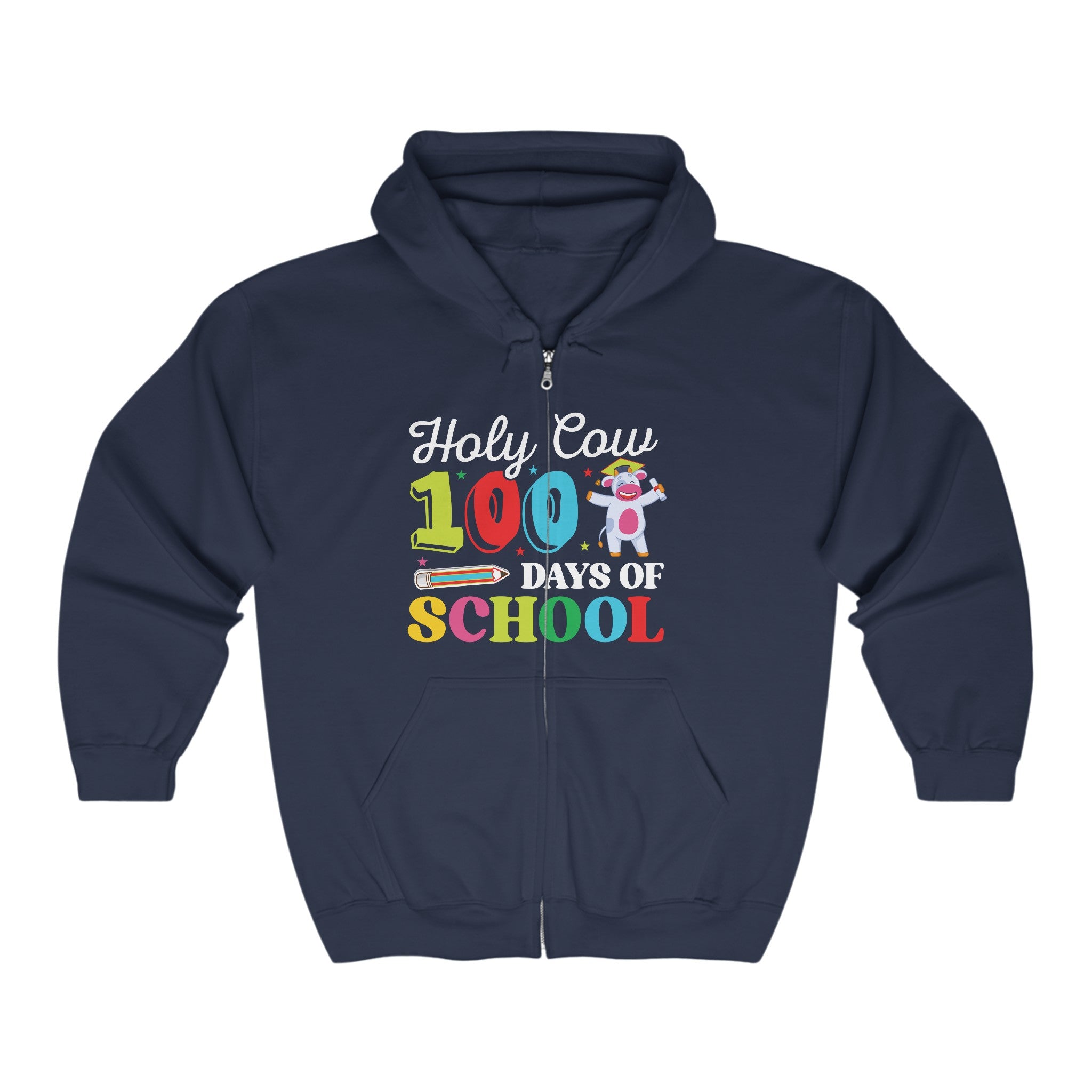 100 Days of School in Style with Our Holy Cow Hoodie - Limited Edition Comfort for Students and Teachers