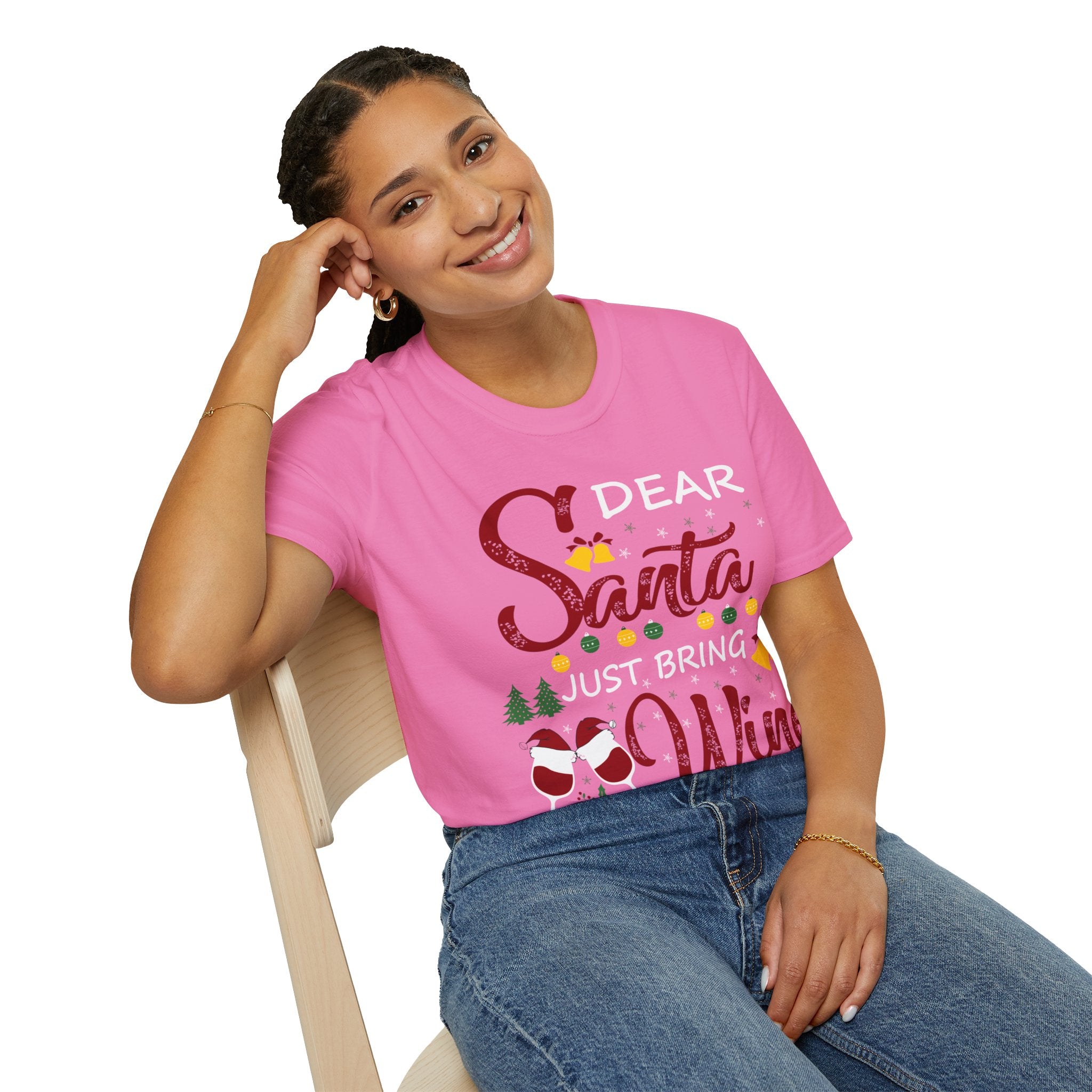 Dear Santa, Just Bring Wine Holiday T-Shirt