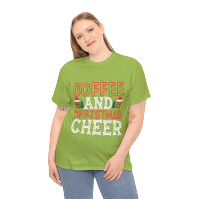 Coffee and Christmas Cheer Tee: Festive Holiday Shirt"