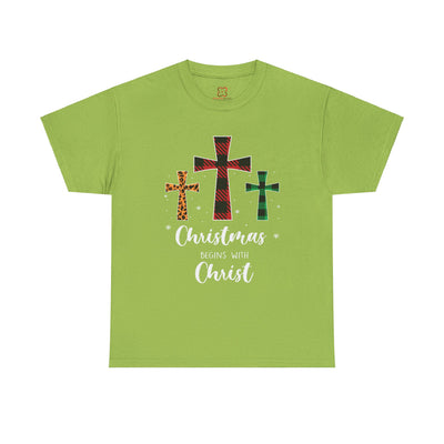 Christmas Begins with Christ Tee: Spread Holiday Cheer