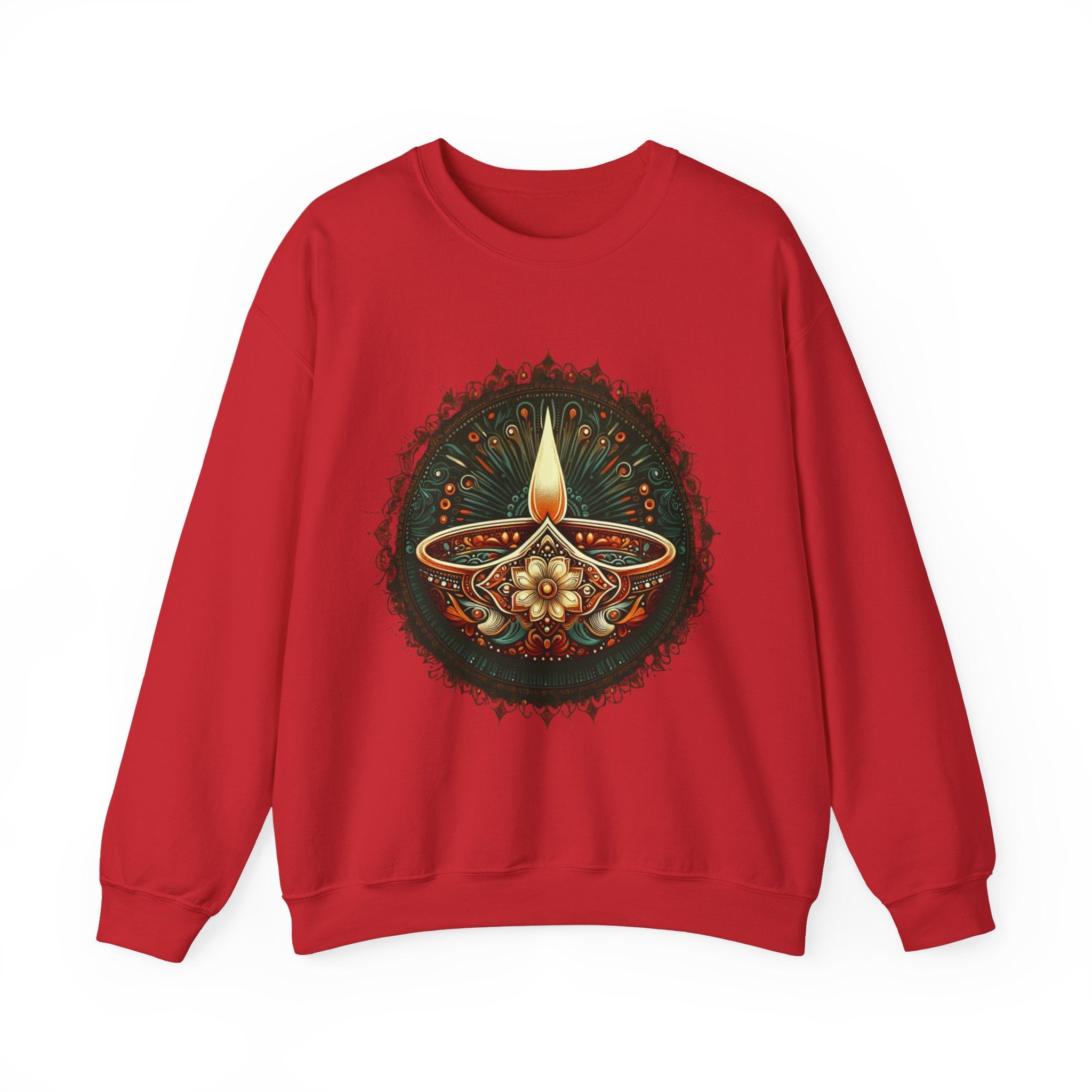 Ethnic Elegance: Traditional Indian Oil Lamp Sweatshirt