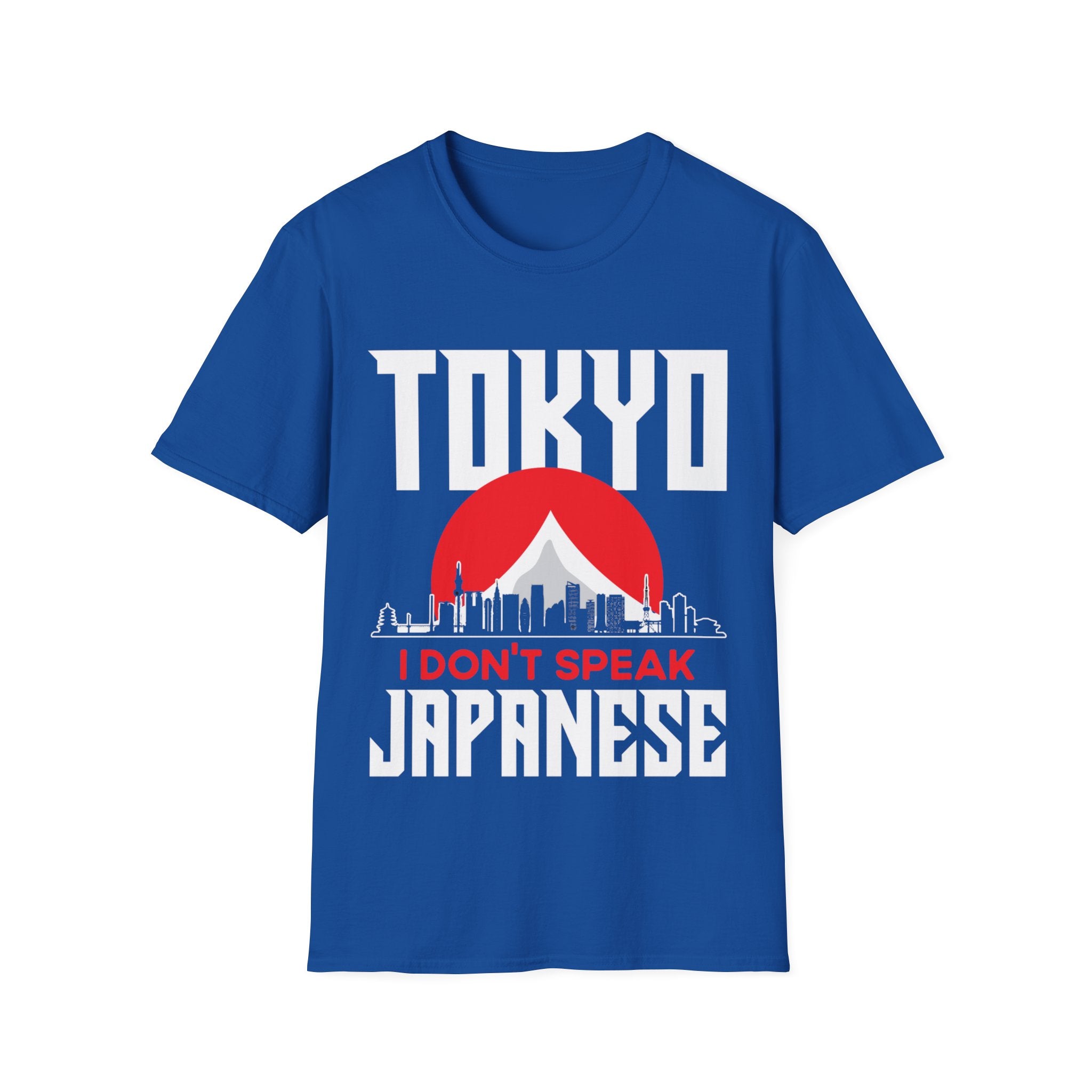 Tokyo Cityscape 'I Don't Speak Japanese' Graphic Tee - Trendy Urban Japan Travel Shirt