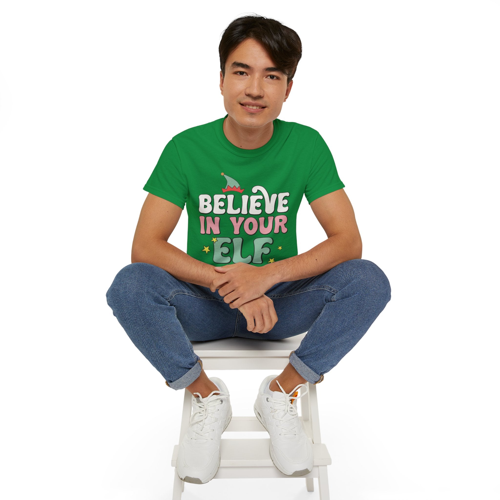 Believe in Your Elf Christmas Tee - Festive Holiday Shirt