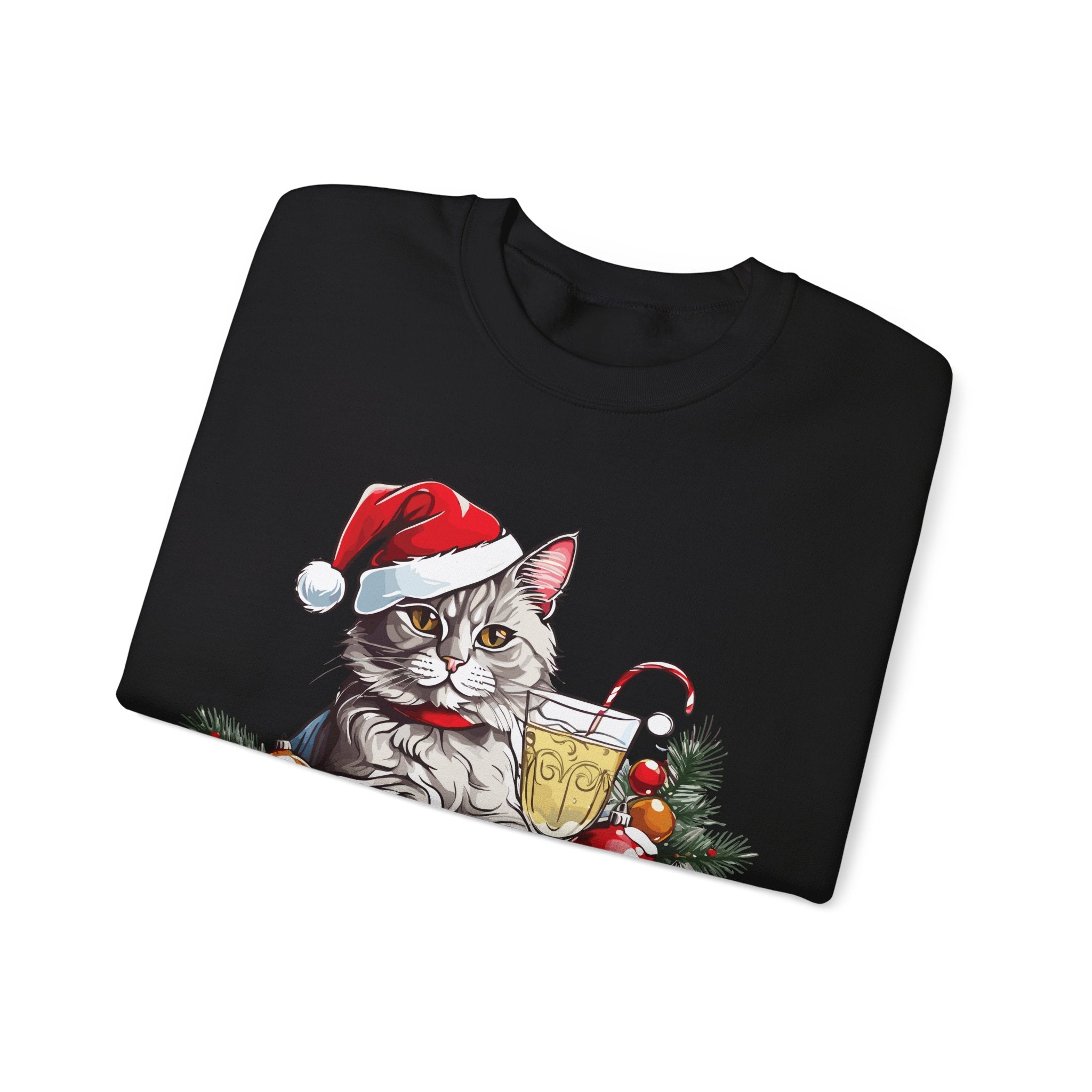 Meowy Christmas Sweatshirt: Festive Feline Holiday Apparel