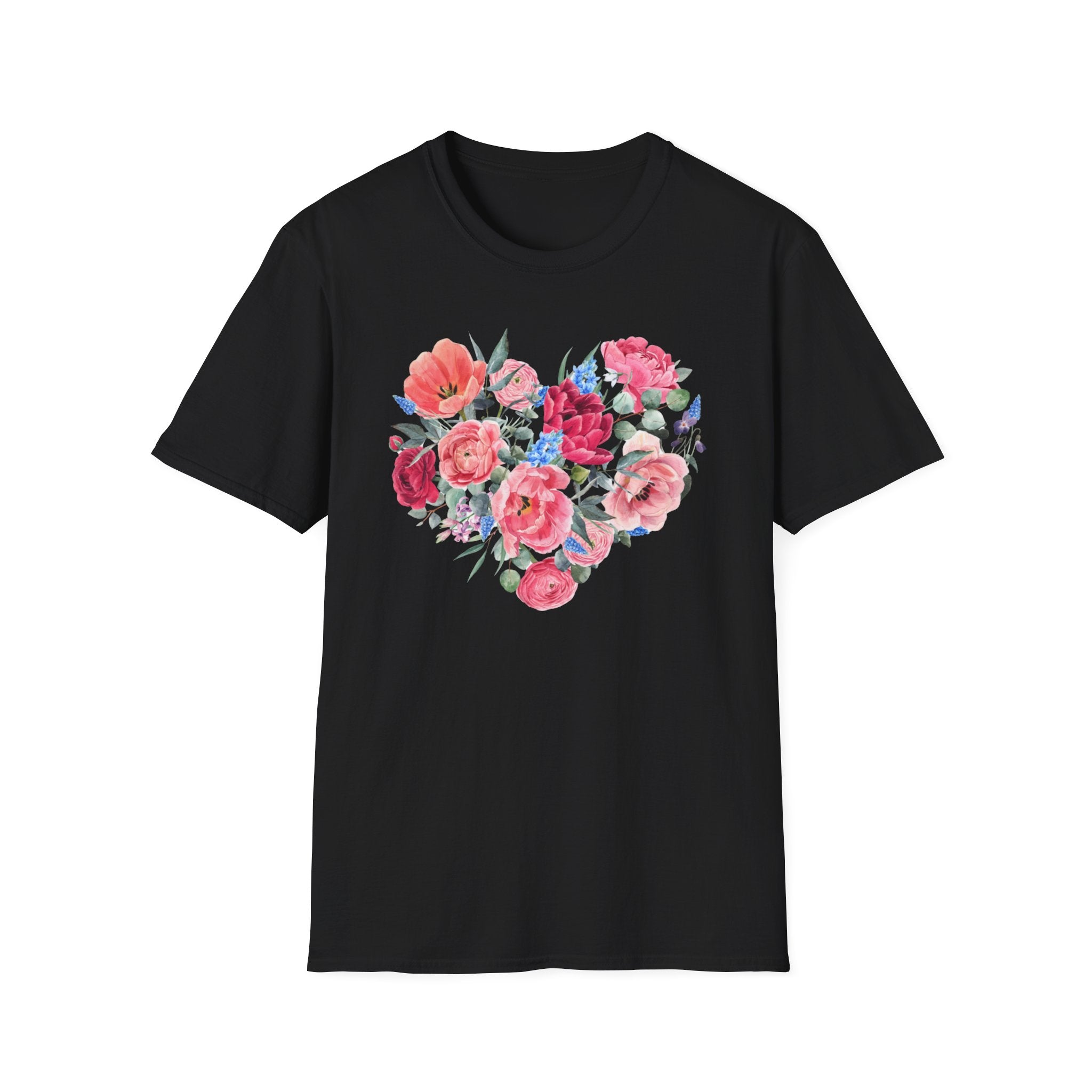 Cute Flowers Elegant Valentine's Day T-Shirt - Romantic Love Apparel, Floral Fashion, Romantic Gift