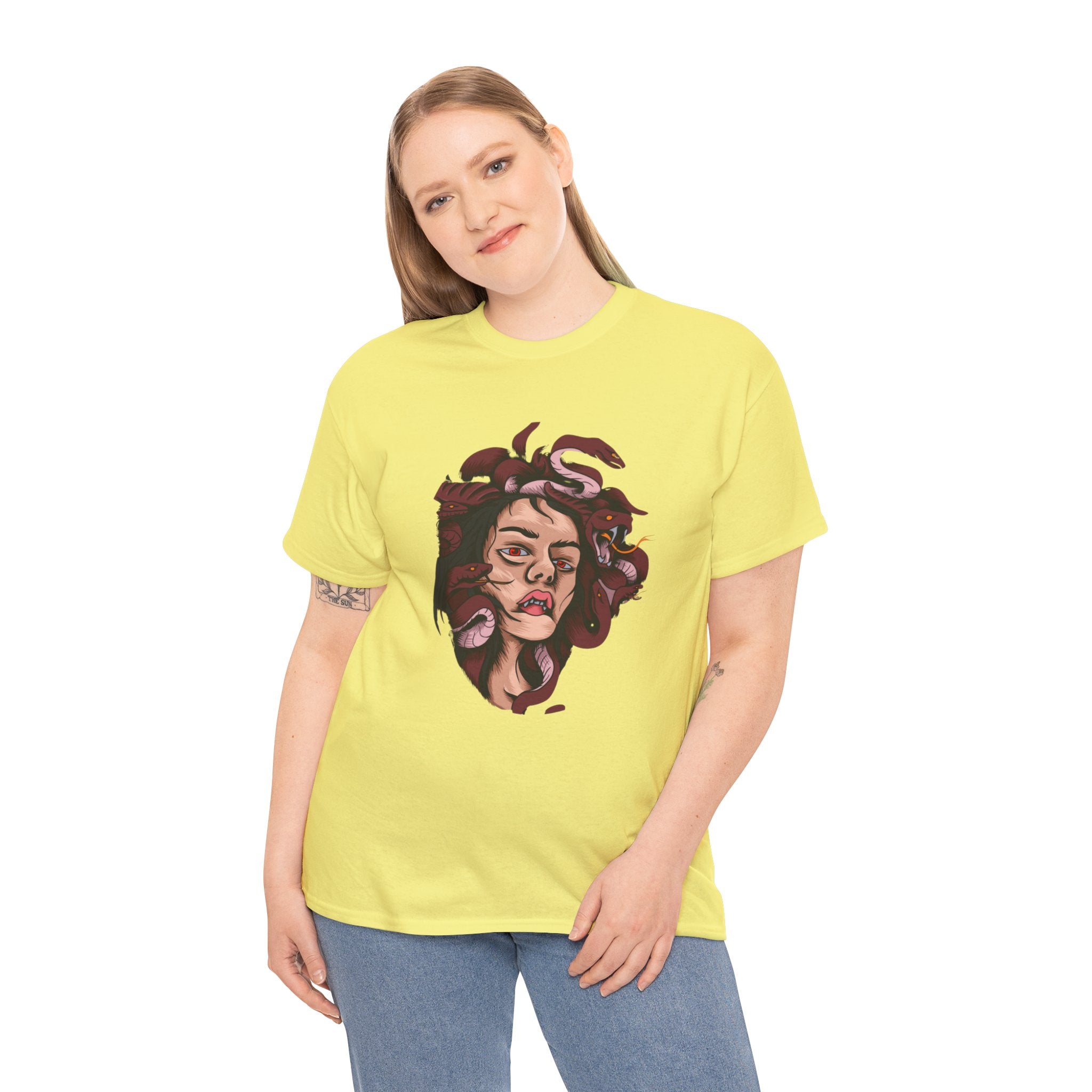 Mesmerizing Medusa Artwork Head T-Shirt - Mythical Serpent Goddess Tee with Intricate Design - Unique Wearable Art for Men and Women