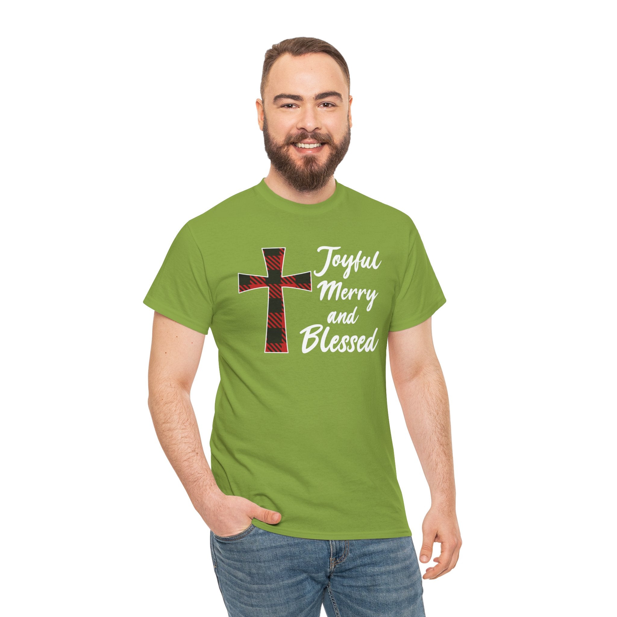 Joyful Merry and Blessed Graphic Tee - Spread Holiday Cheer