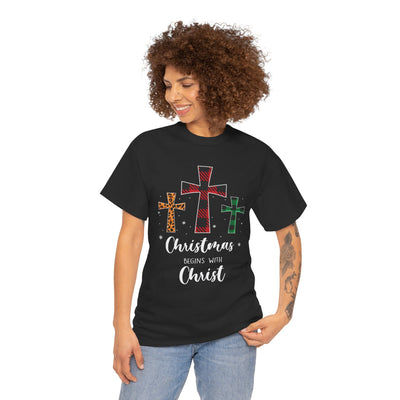 Christmas Begins with Christ Tee: Spread Holiday Cheer