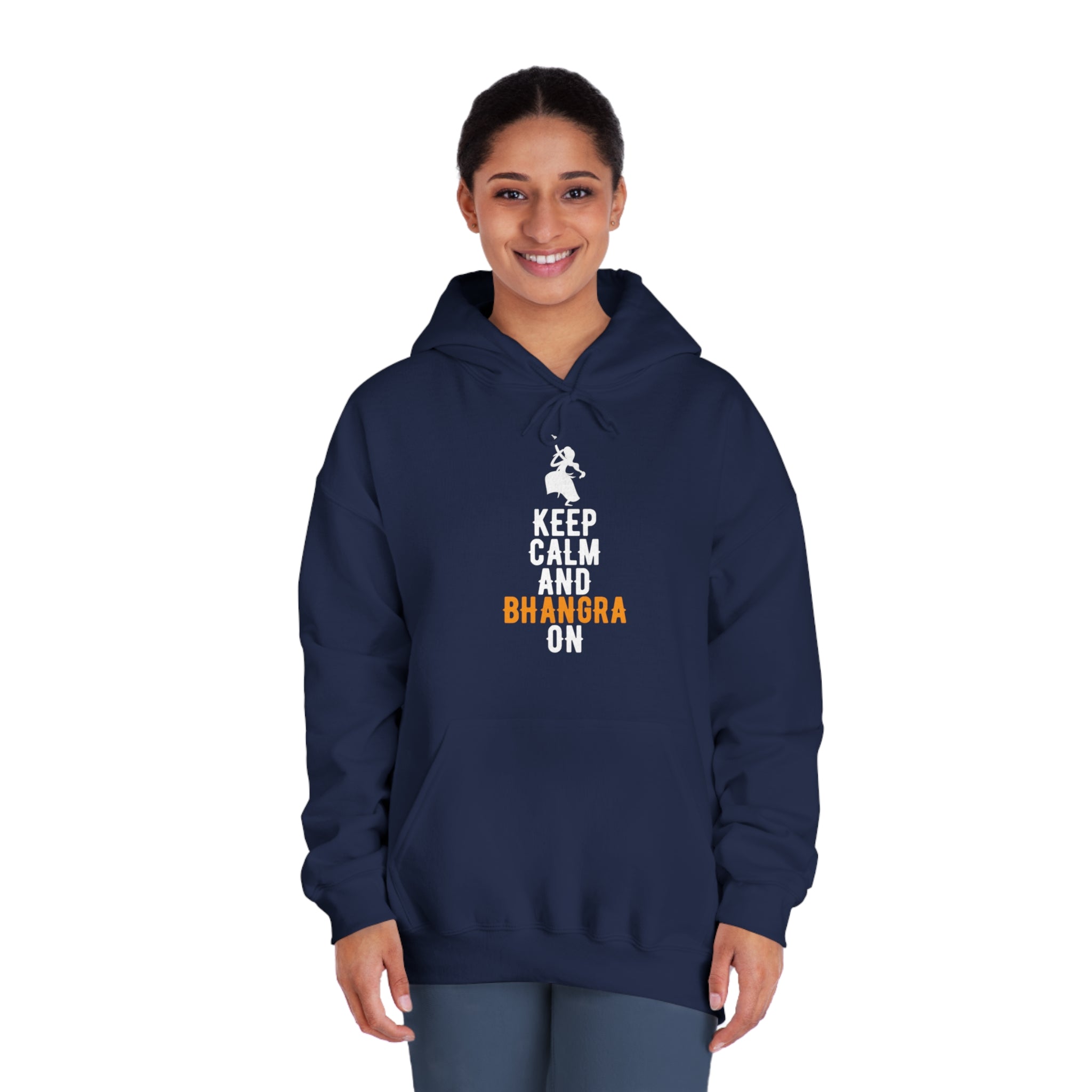 Keep Calm and Bhangra On Hoodie - Trendy Ethnic Dance Apparel for Ultimate Comfort and Style