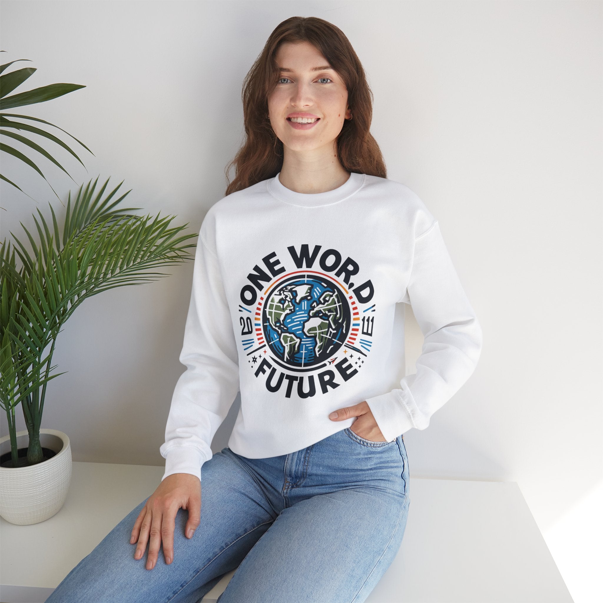 Global Unity Statement Sweatshirt: 'One World, One Future'