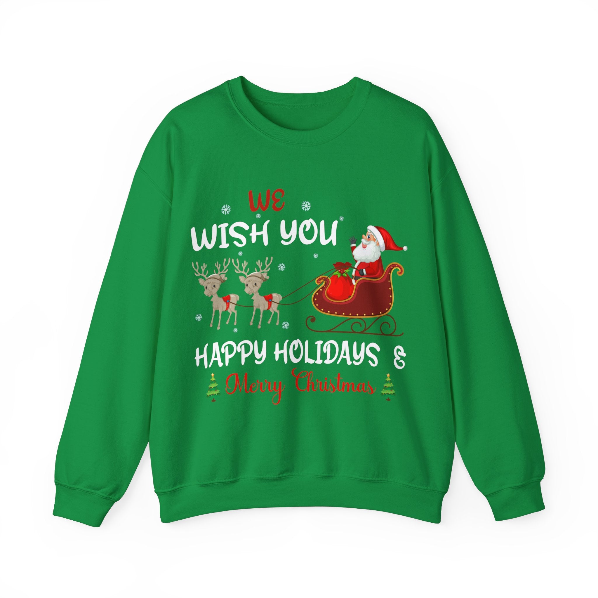 Happy Holiday & Merry Christmas Sweatshirt | Cozy Festive Cheer