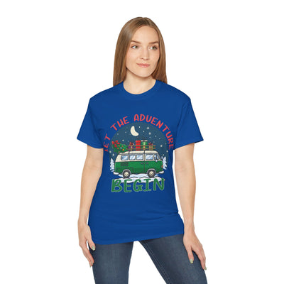 Let the Adventure Begin Christmas T-Shirt - Festive Holiday Apparel