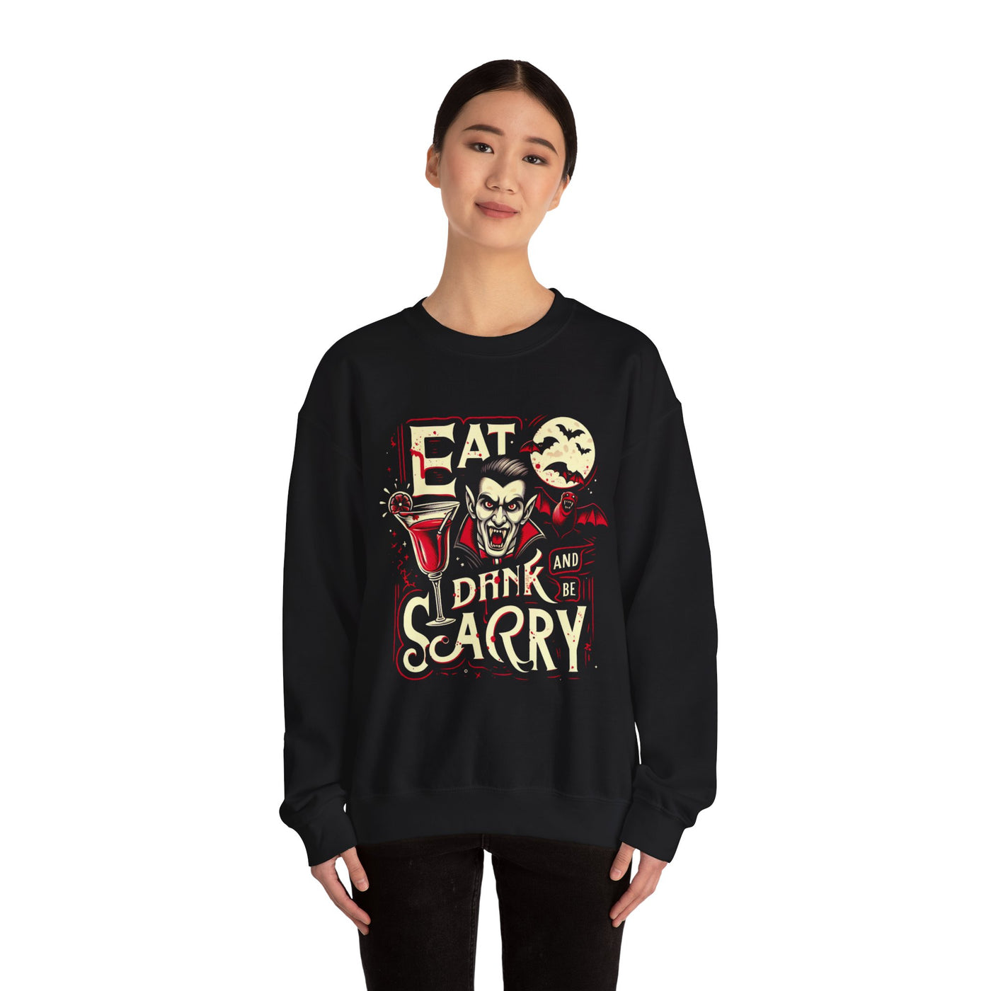 Halloween Eat, Drink, and Be Scary Sweatshirt - Spooky Fun