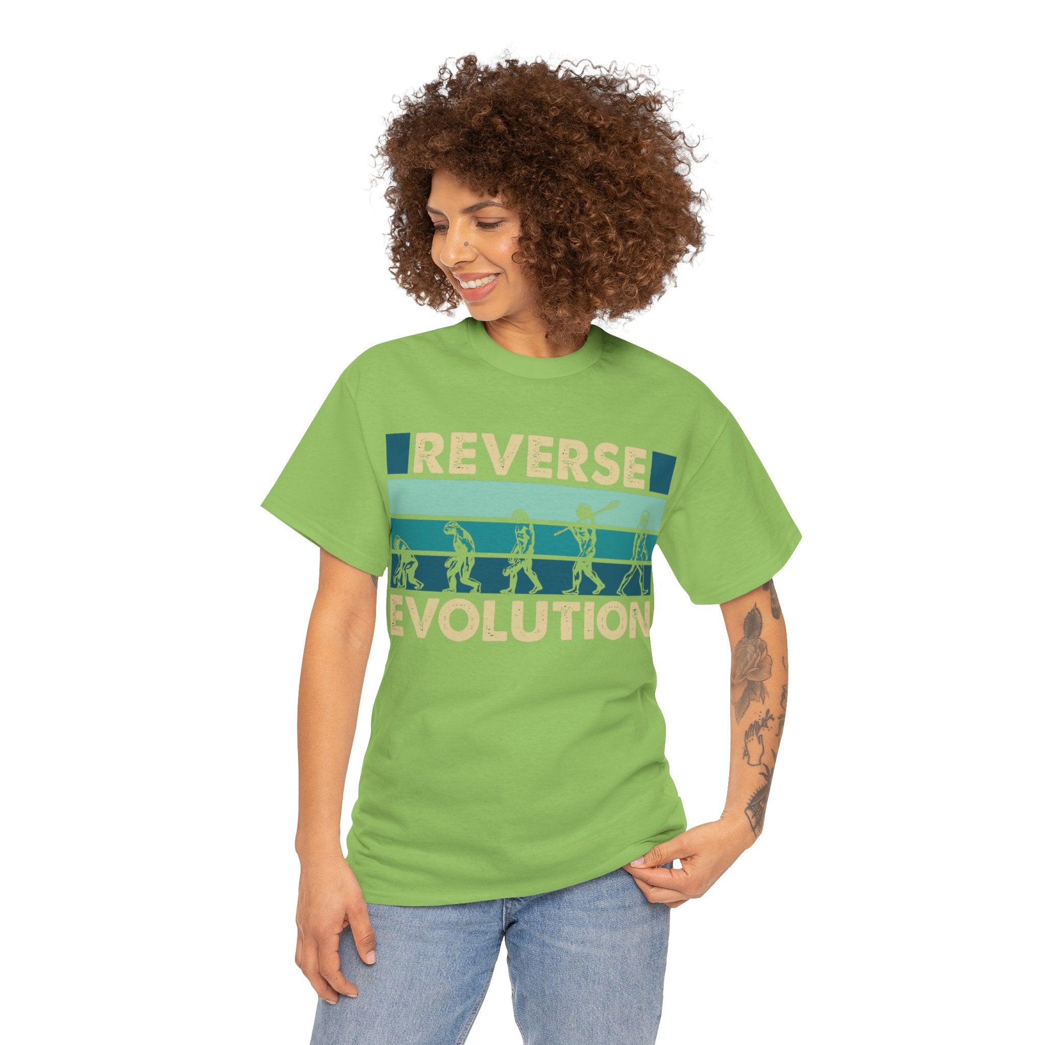 Vintage Retro Evolution Reverse Unisex T-Shirt - Unique Graphic Tee for Science Lovers