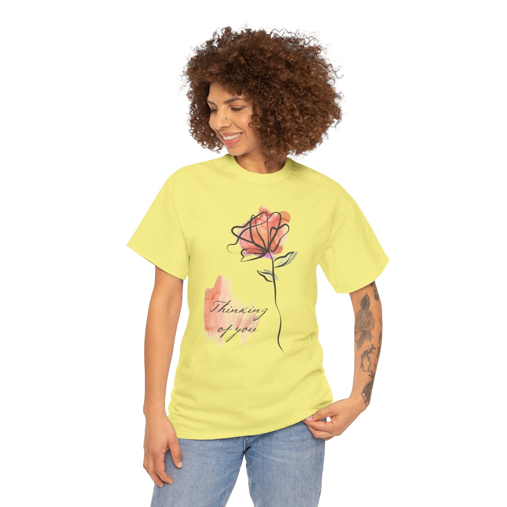 Blossoming Emotions: Thinking of You Flower T-Shirt - Expressive Floral Tee for Every Occasion, Floral Fashion