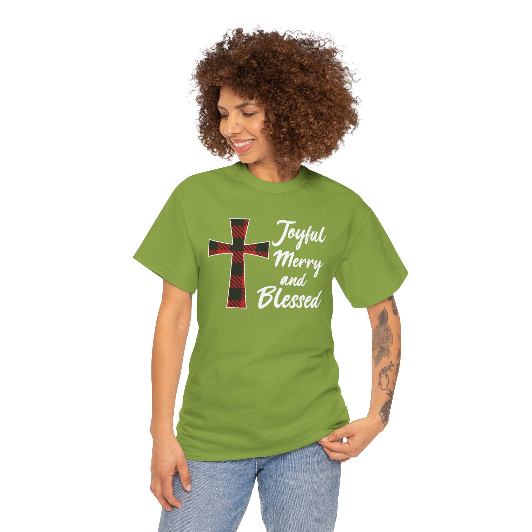 Joyful Merry and Blessed Graphic Tee - Spread Holiday Cheer