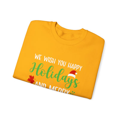 Happy Holidays & Merry Christmas Sweatshirt | Cozy Festive Cheers