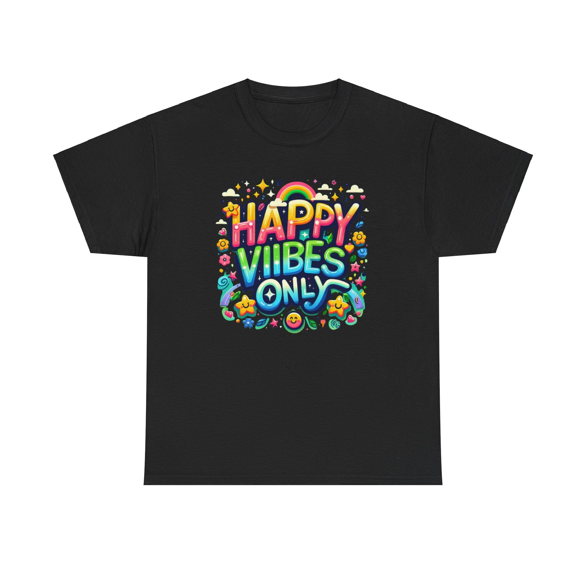 Radiate Positivity with our 'Happy Vibes' Graphic T-shirt