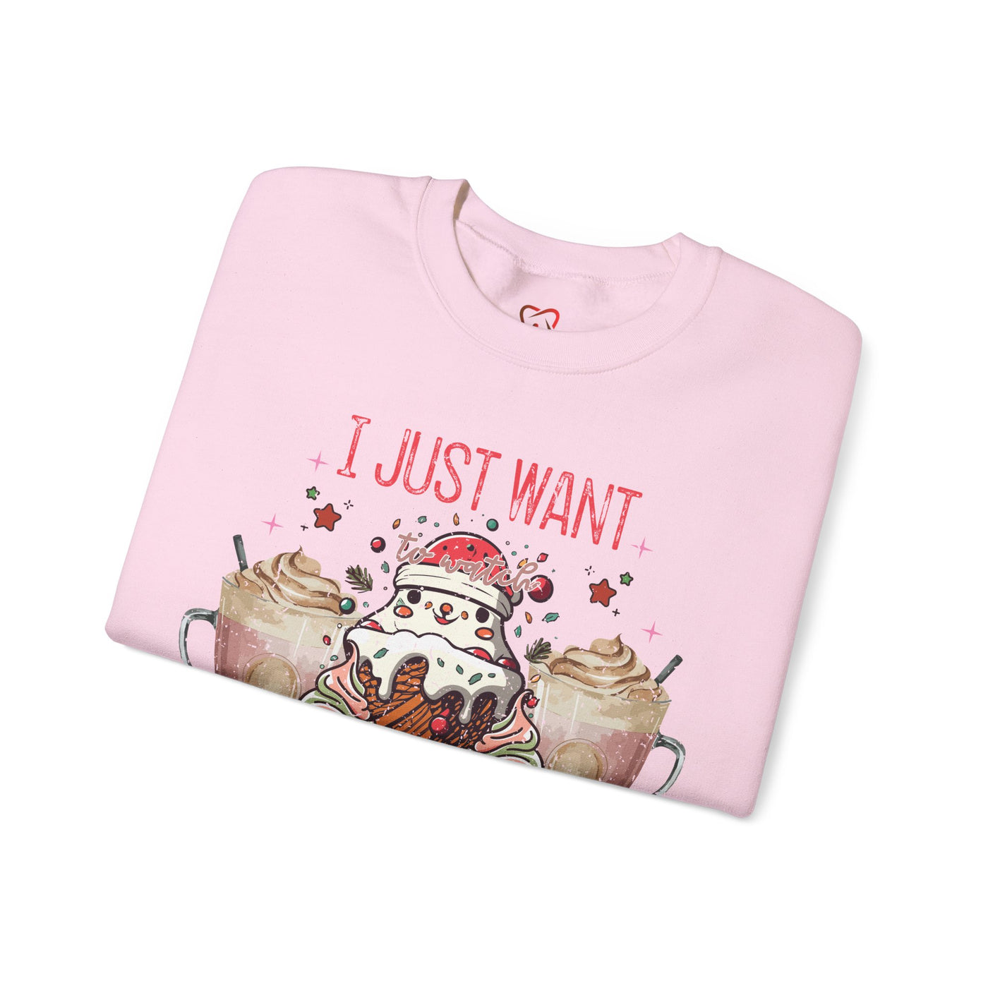 Cozy Christmas Movie Night Sweatshirt: Hot Cocoa & Festive Films