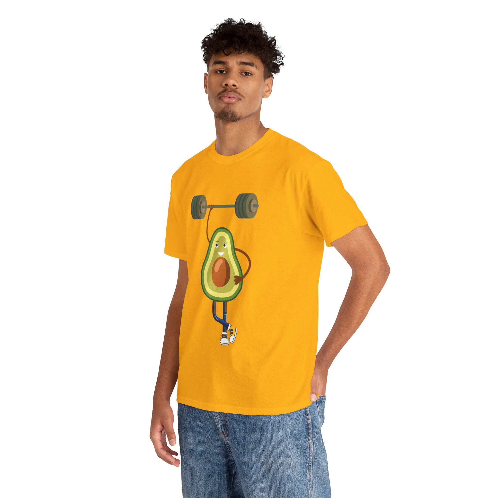 Funny Avocado Workout Tee - Cute Avocado Lifting Weights Shirt