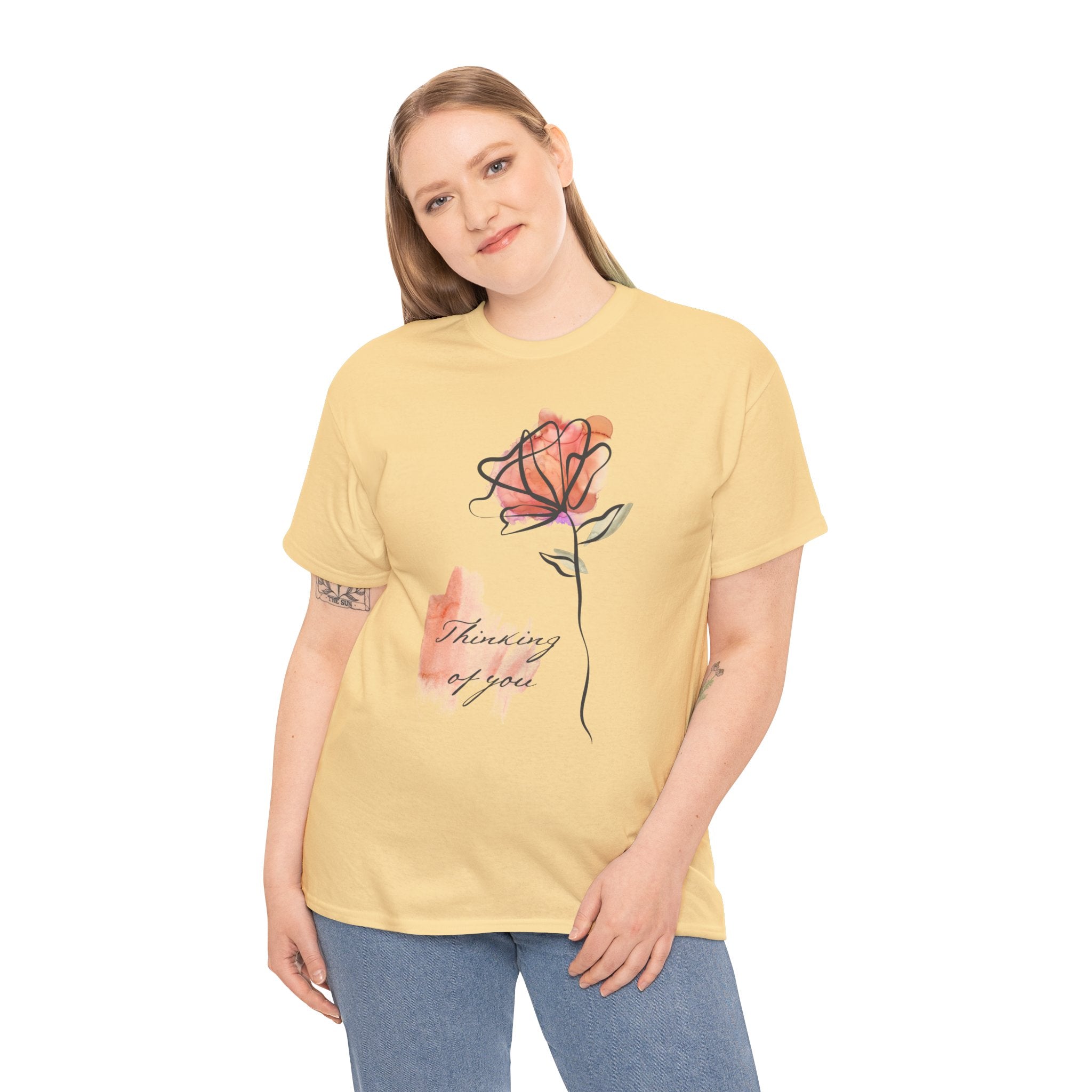 Blossoming Emotions: Thinking of You Flower T-Shirt - Expressive Floral Tee for Every Occasion, Floral Fashion